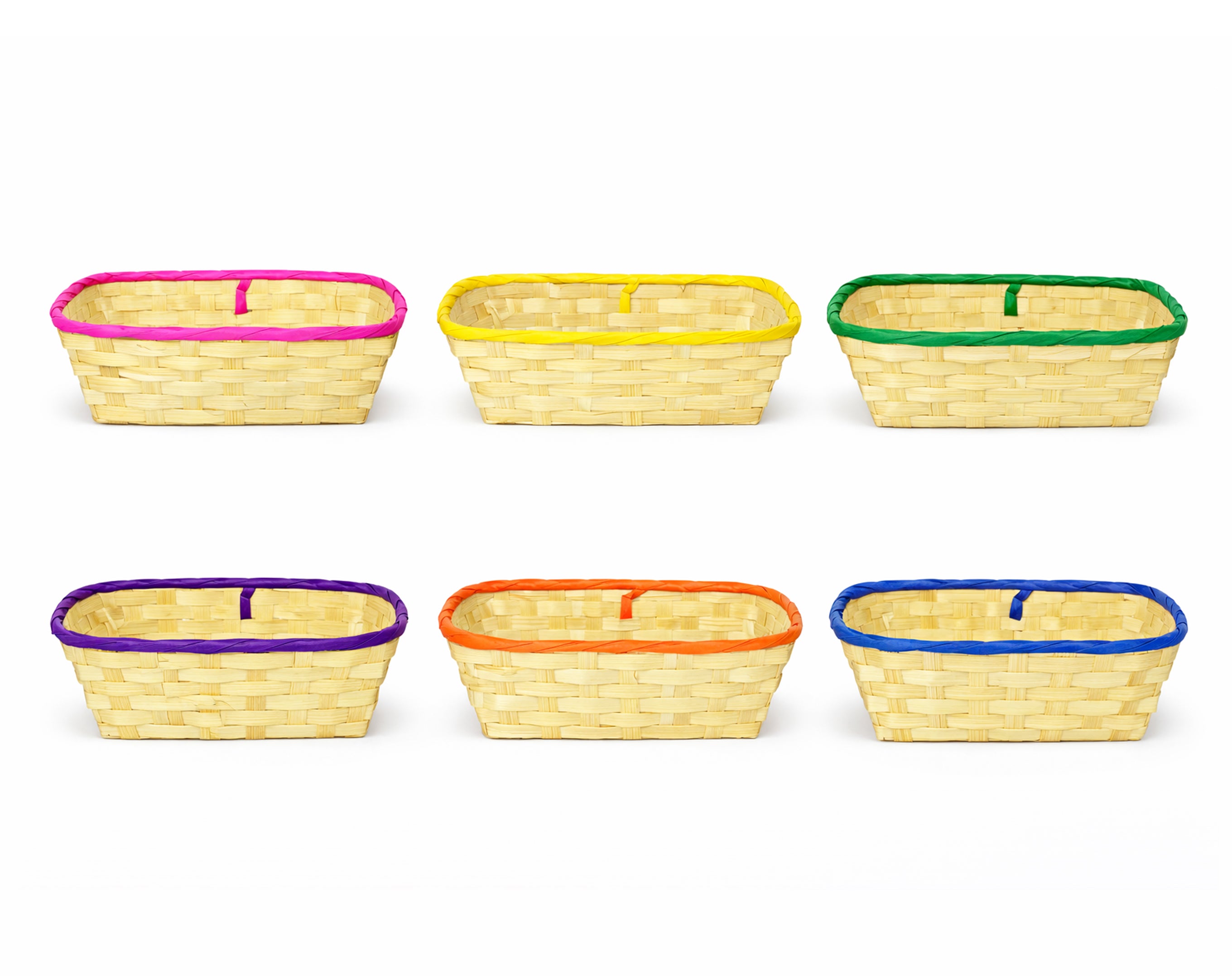 Cesta rectangular de madera tejida | Embalaje para dulces de Pascua