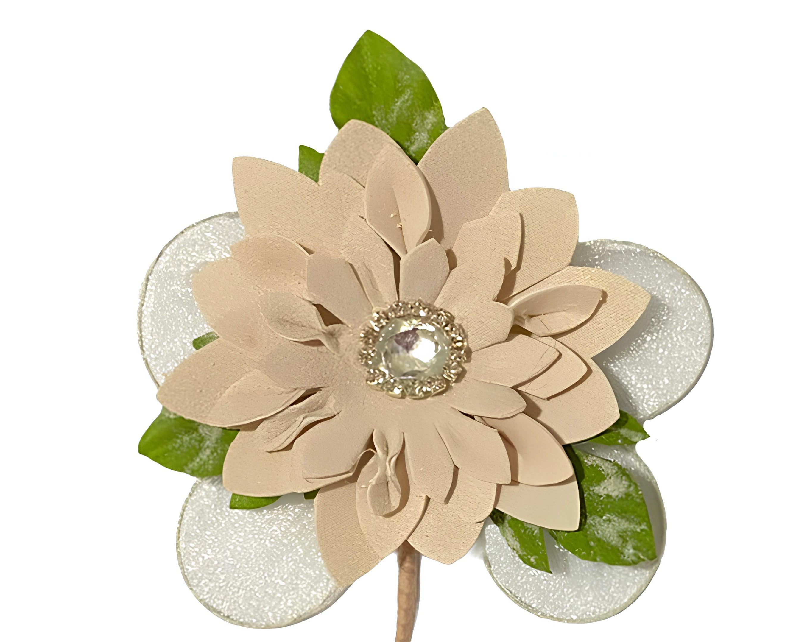 FIORE CON STRASS NATURAL TORTORA | Incarto PPL per uova di Pasqua al cioccolato DAGERAF