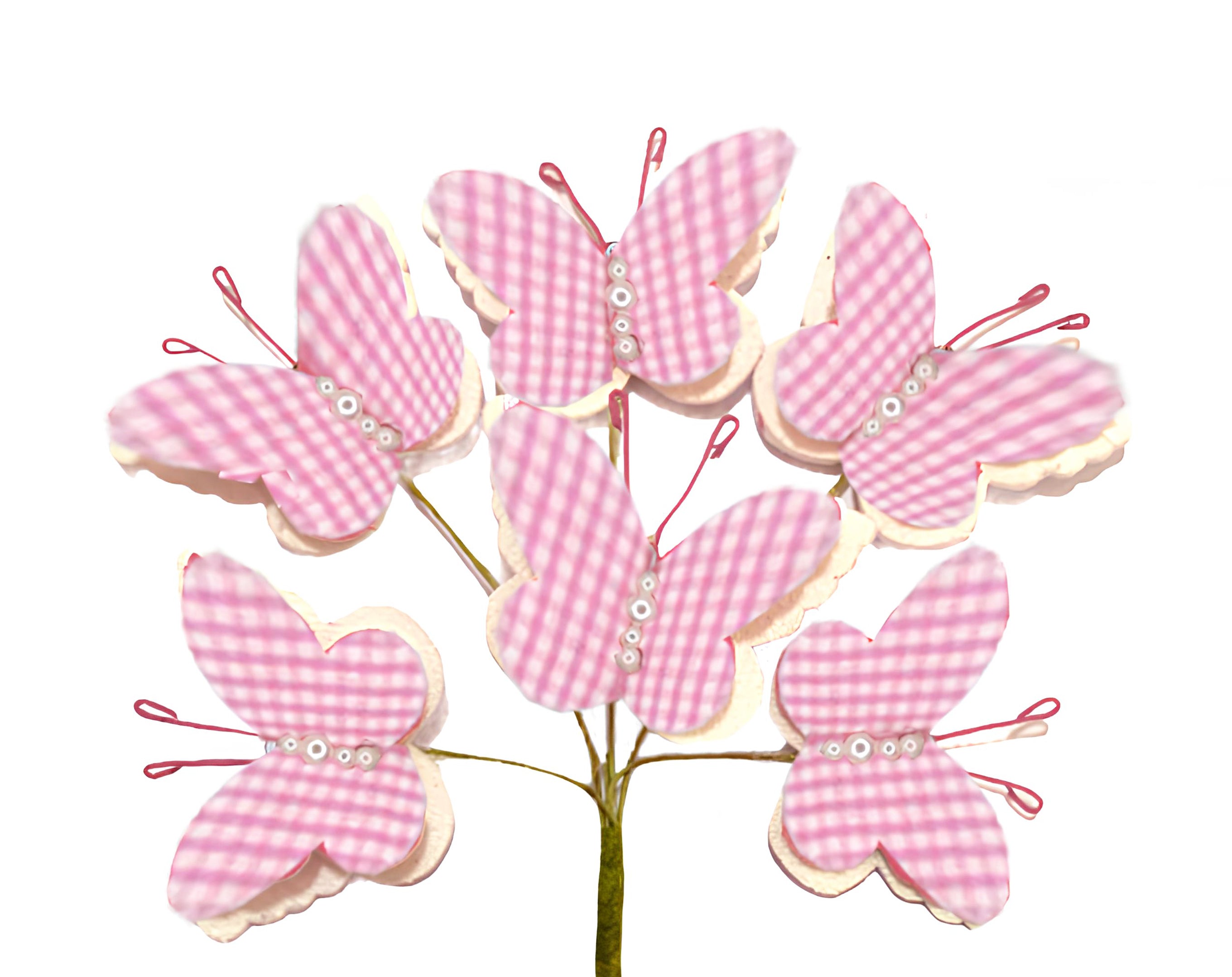 PICK 6 FARFALLE ROSA QUADRETTI | Incarto PPL per uova di Pasqua al cioccolato DAGERAF