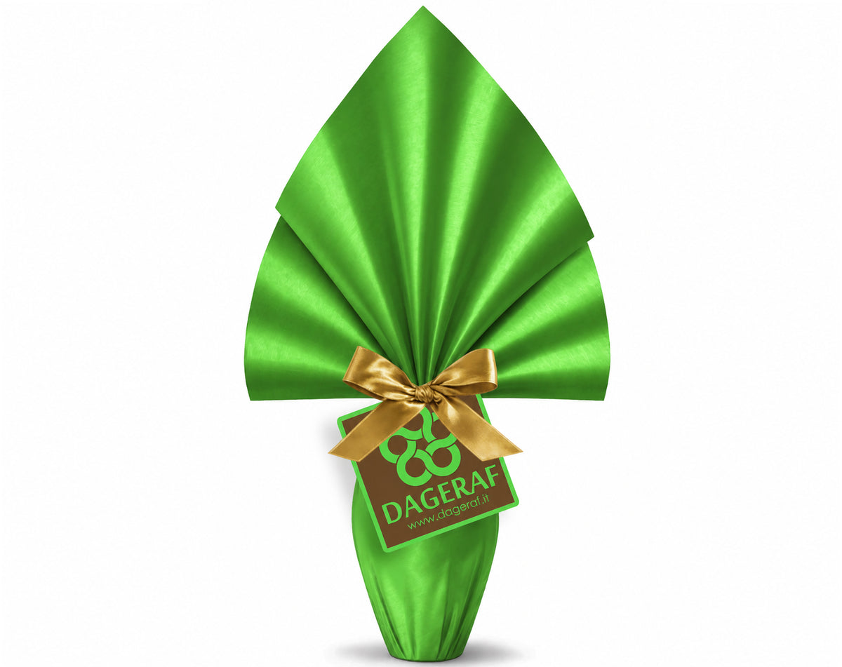 EMBALLAGE POUR ŒUFS DE PÂQUES PPL 090X090 MÉTALLISÉ COULEUR UNIE VERT