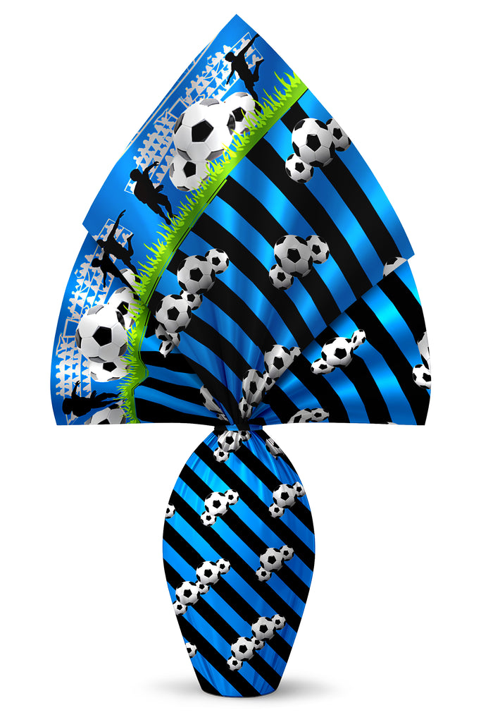 INCARTO PER UOVA DI PASQUA PPL 120X120 ‎TIFOSO NERO AZZURRO "FORZA DAI"