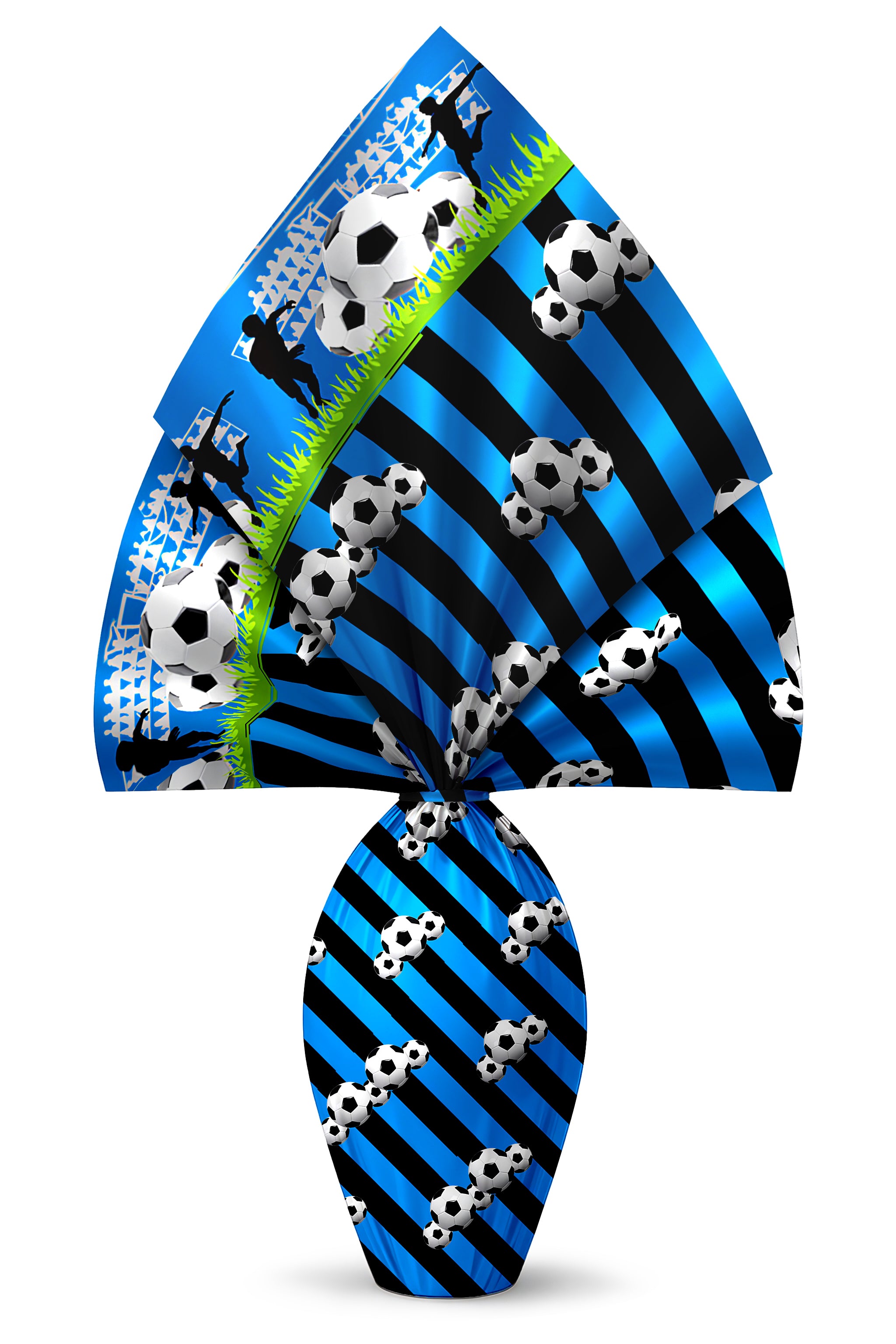 INCARTO PER UOVA DI PASQUA PPL 120X120 ‎TIFOSO NERO AZZURRO "FORZA DAI"