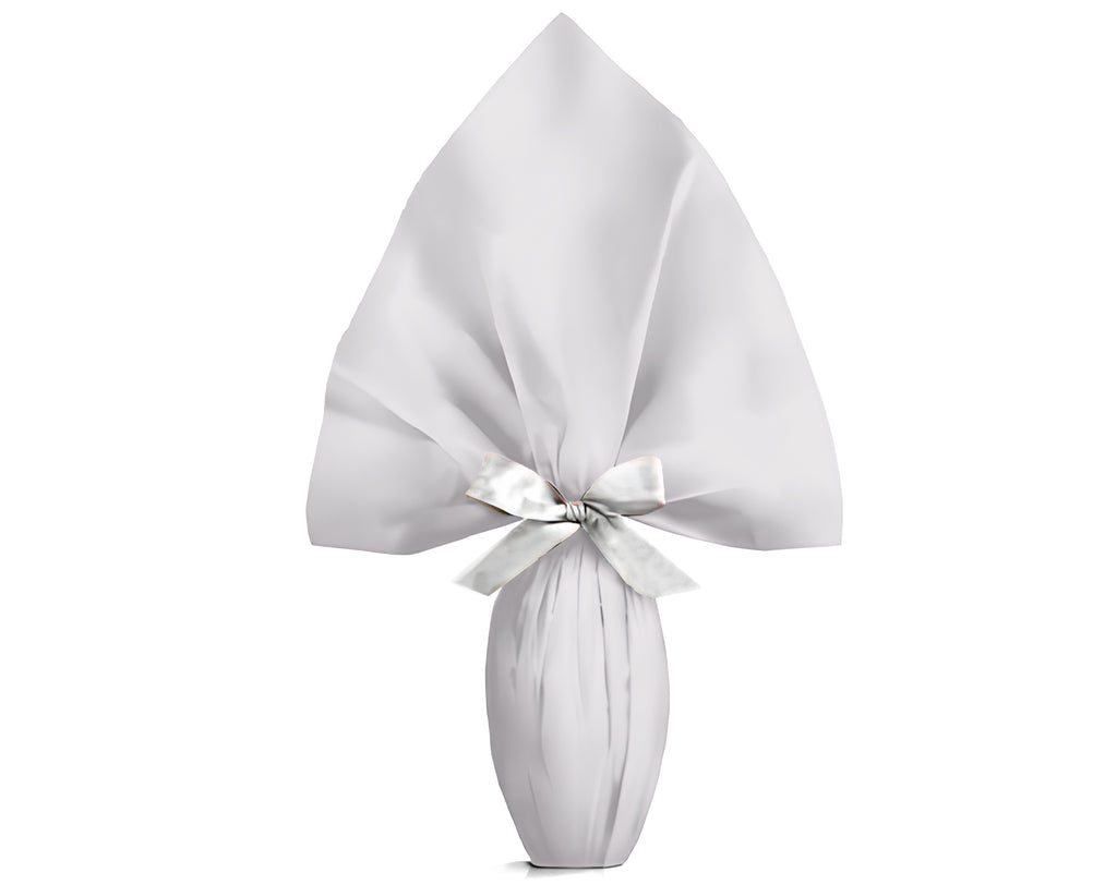 EMBALLAGE POUR ŒUFS DE PÂQUES PPL 100X100 NACRÉ COULEUR UNIE BLANC