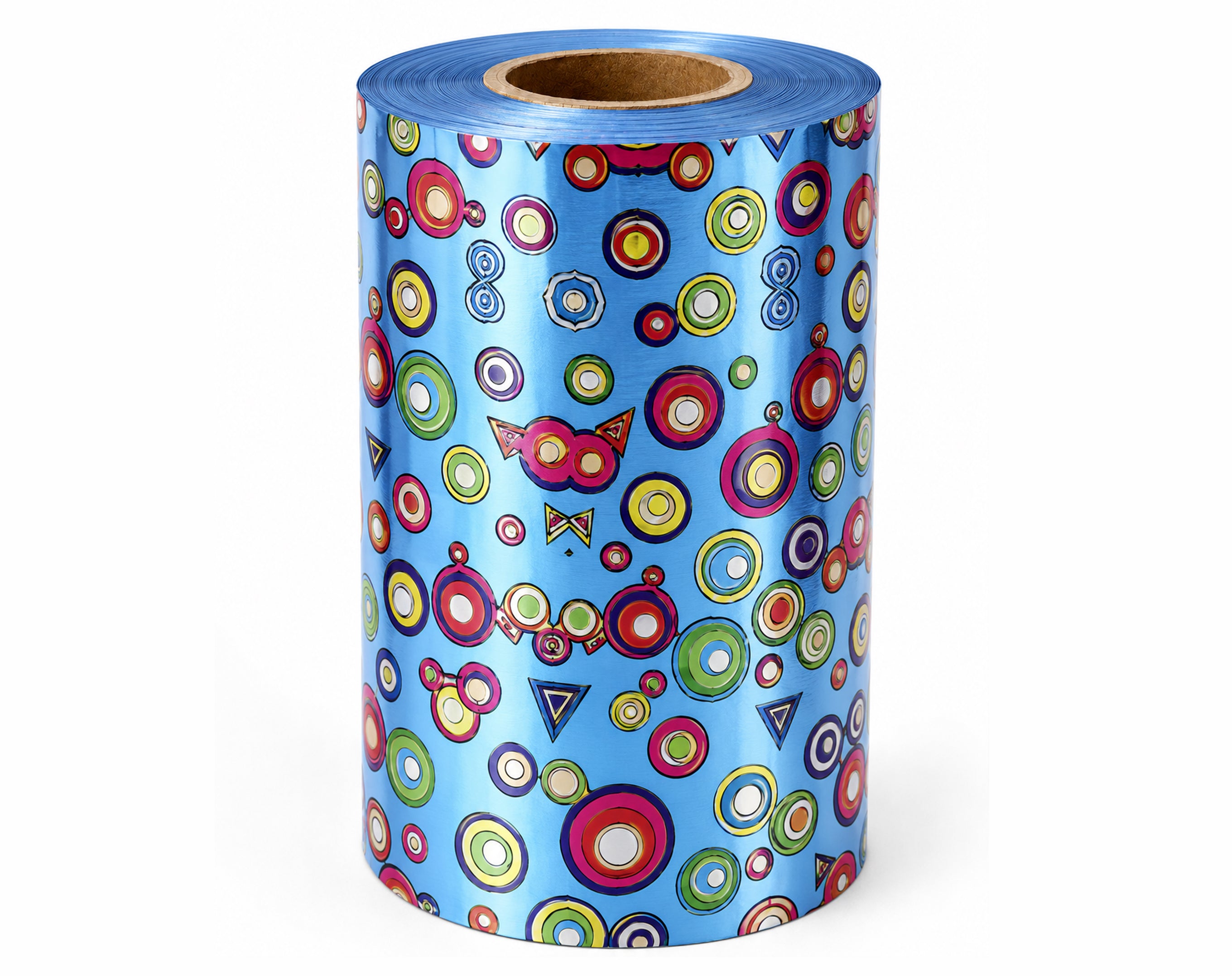 INCARTO IN BOBINA PER UOVA DI PASQUA PPL ALTEZZA 35 METALLIZZATO CIRCLE AZZURRO