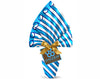 ENVOLTORIO DE HUEVOS DE PASCUA PPL 090X090 ABANICO CÍRCULO BLANCO AZUL