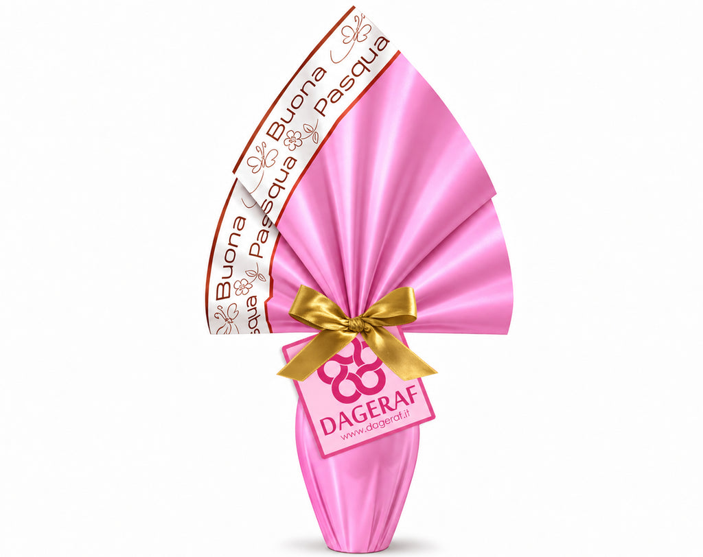 EMBALLAGE POUR ŒUFS DE PÂQUES PPL 110X110 NACRÉ BONNE PÂQUES ROSE