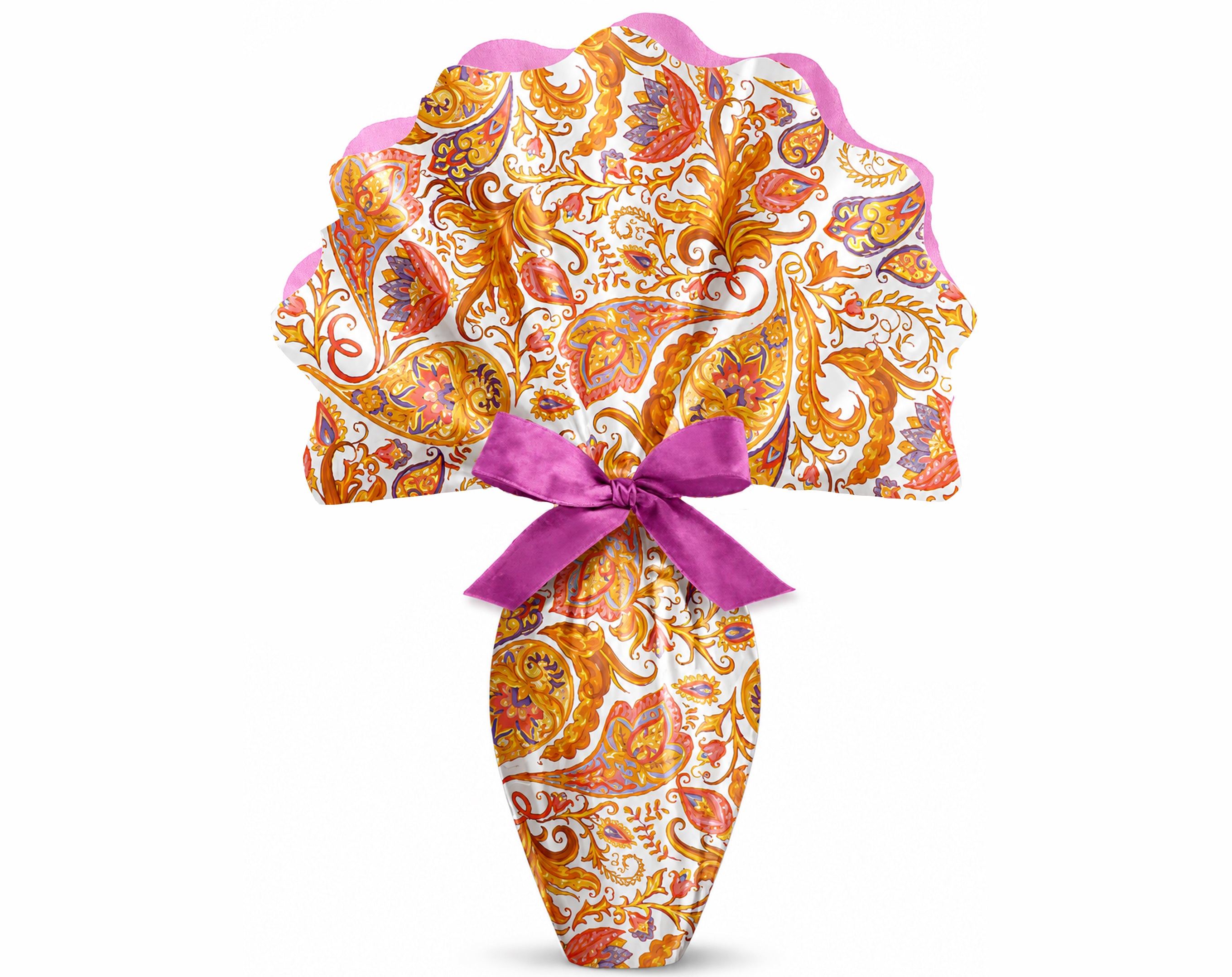 INCARTO PER UOVA DI PASQUA PPL TONDO SMERLATO 100CM BIC PAISLEY BIANCO