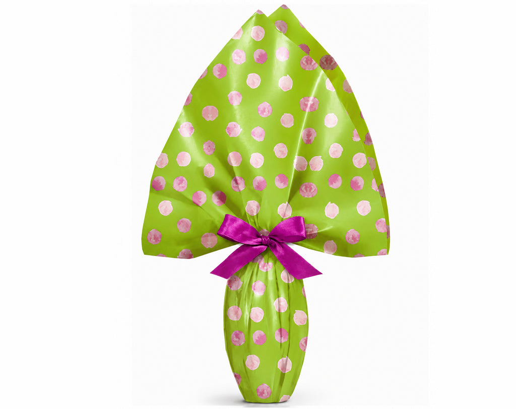 EMBALLAGE POUR ŒUFS DE PÂQUES PPL 100X100 LUXE DOUBLE FACE SPHÈRES VERT