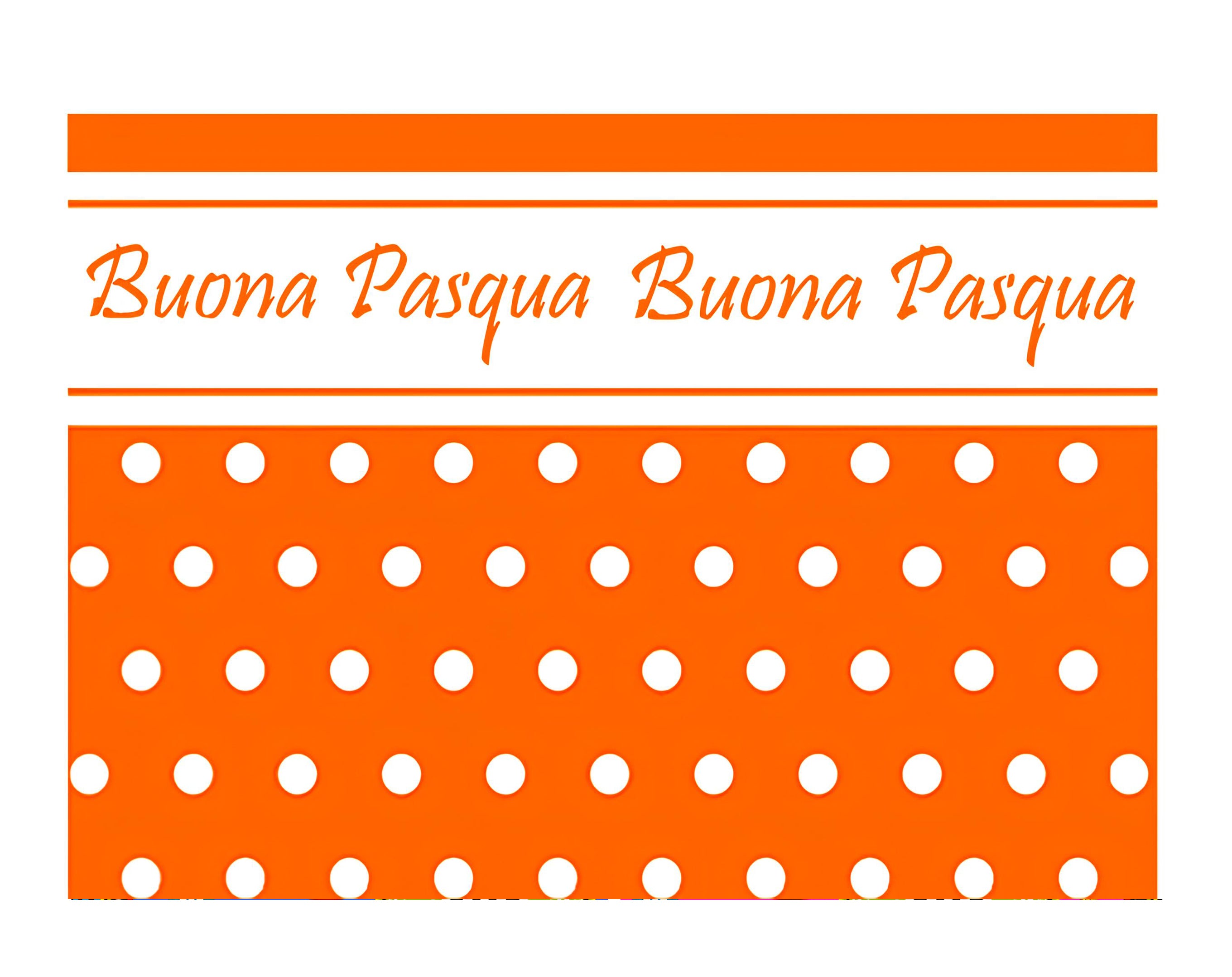 INCARTO PPL 100X100 PERLATO POIS ARANCIO BUONA PASQUA