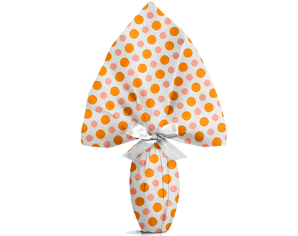 INCARTO PER UOVA DI PASQUA PPL 100X100 PERLATO POIS ‎‎ ARANCIO