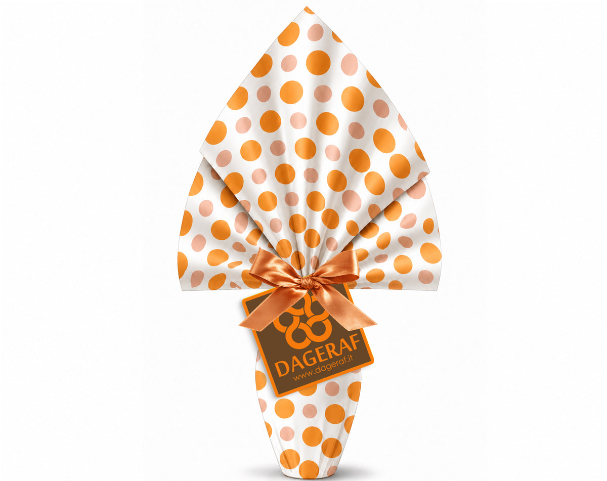 INCARTO PER UOVA DI PASQUA PPL 090X090 PERLATO POIS ARANCIO
