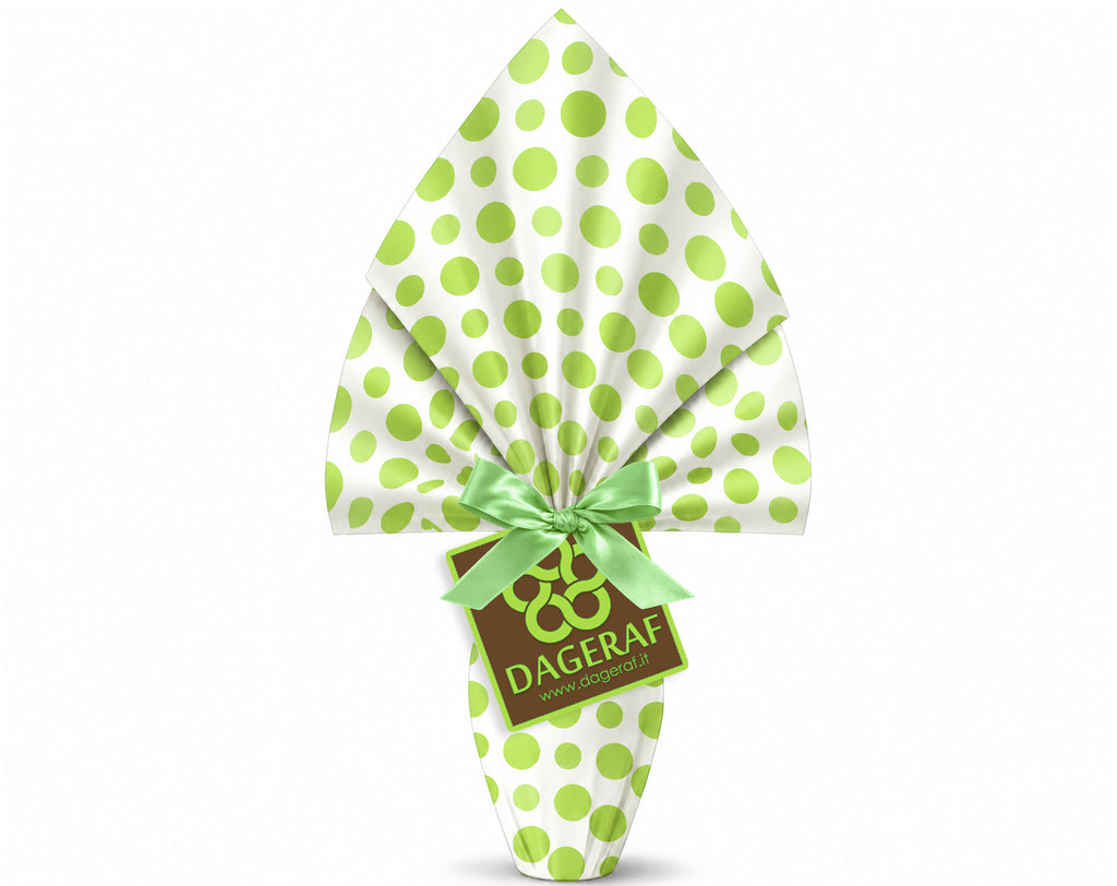 INCARTO PER UOVA DI PASQUA PPL 090X090 PERLATO POIS VERDE