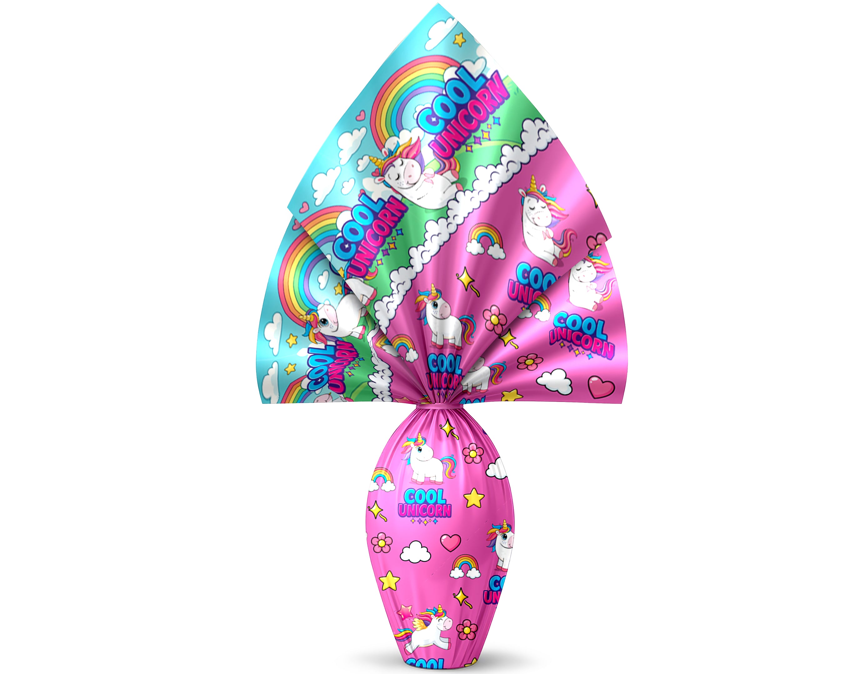 INCARTO PER UOVA DI PASQUA PPL 090X090 METALLIZZATO UNICORNO
