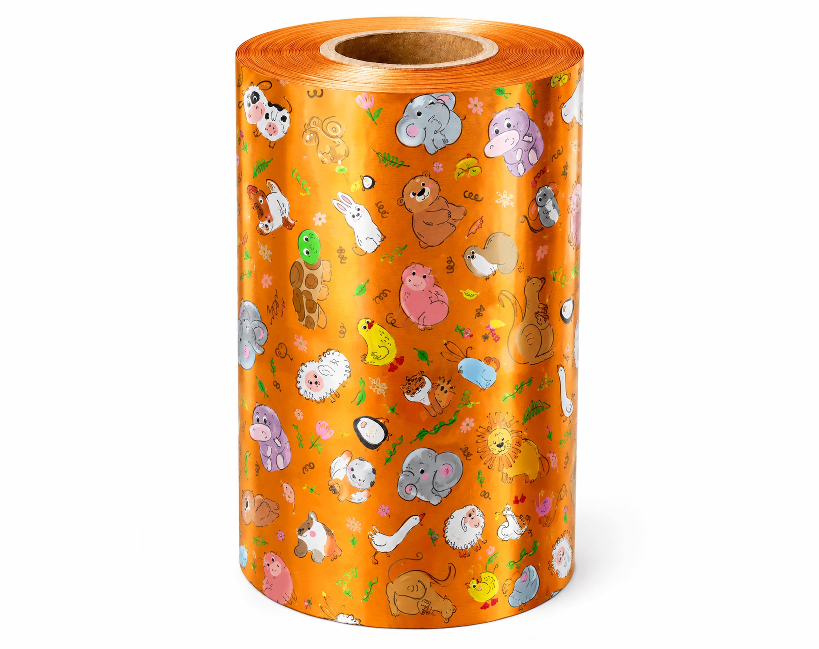 INCARTO IN BOBINA PER UOVA DI PASQUA PPL ALTEZZA 80 METALLIZZATO NOCE ARANCIO