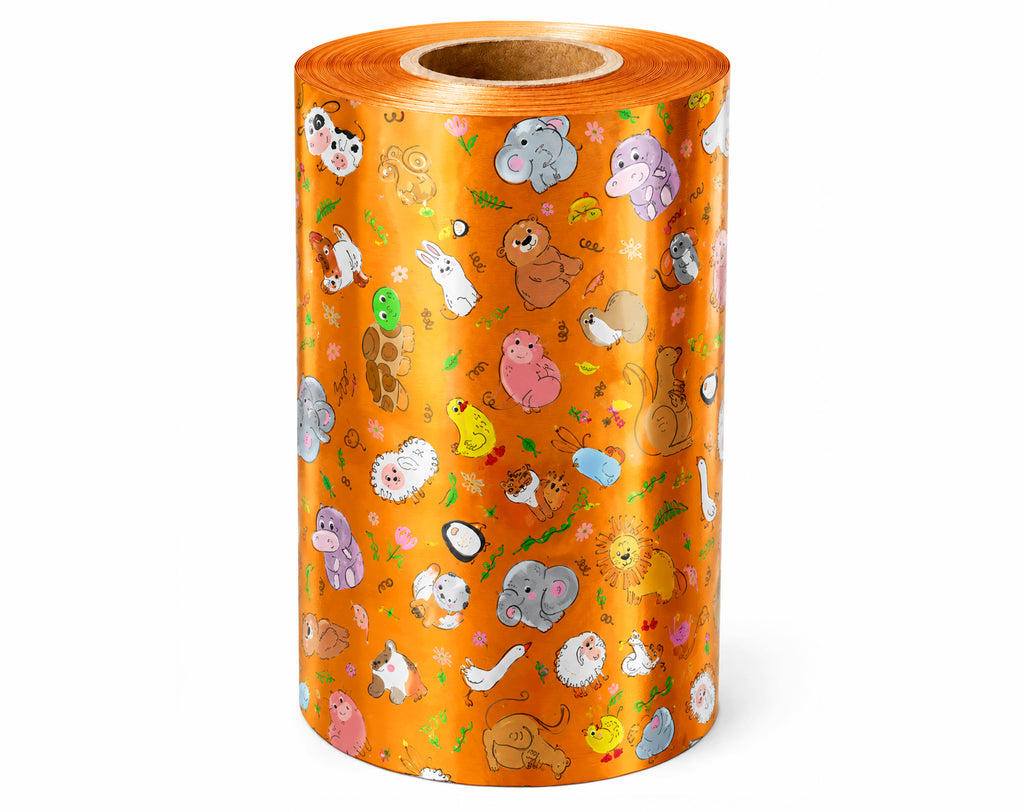 INCARTO IN BOBINA PER UOVA DI PASQUA PPL ALTEZZA 90 METALLIZZATO NOCE ARANCIO