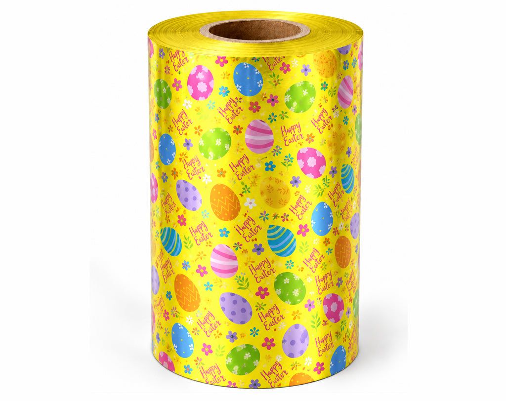 INCARTO IN BOBINA PER UOVA DI PASQUA PPL ALTEZZA 100 METALLIZZATO TRONTO GIALLO