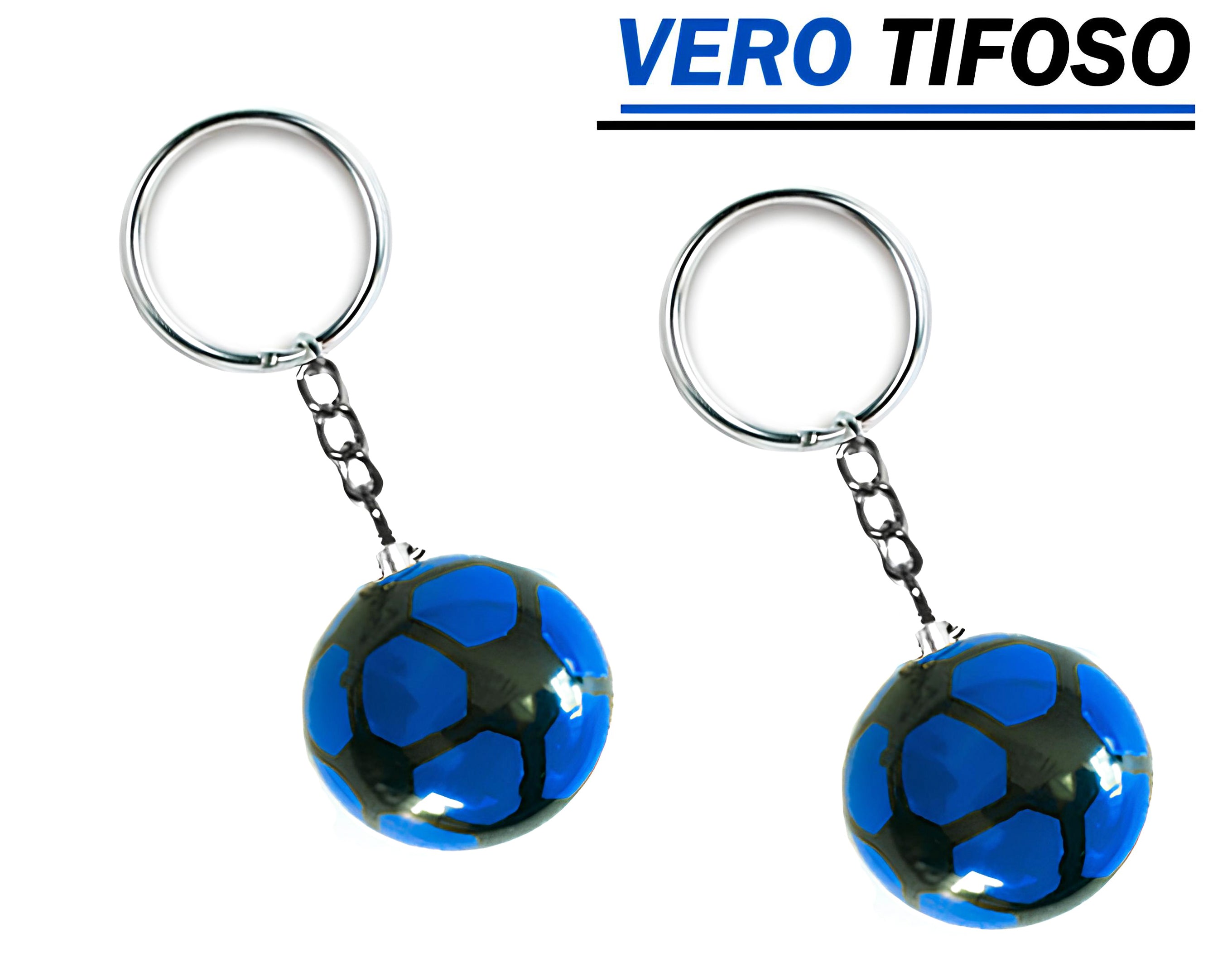 PORTACHIAVE PALLONE NERO AZZURRO