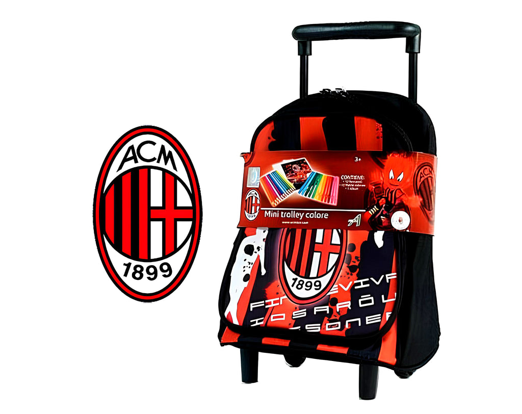 TROLLEY ROSSO NERO MILAN CON ACCESSORI