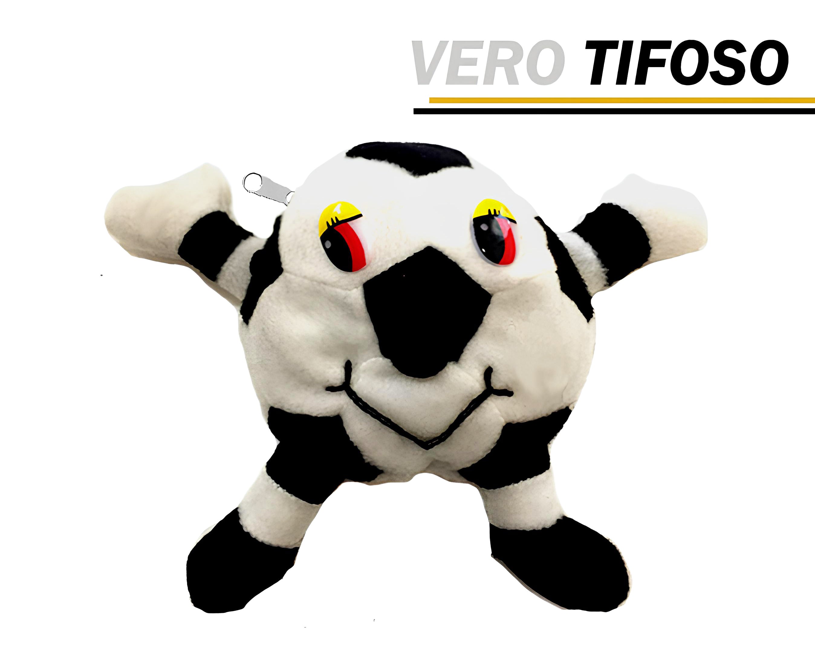 PELUCHE ZAINETTO VERO TIFOSO BIANCO NERO