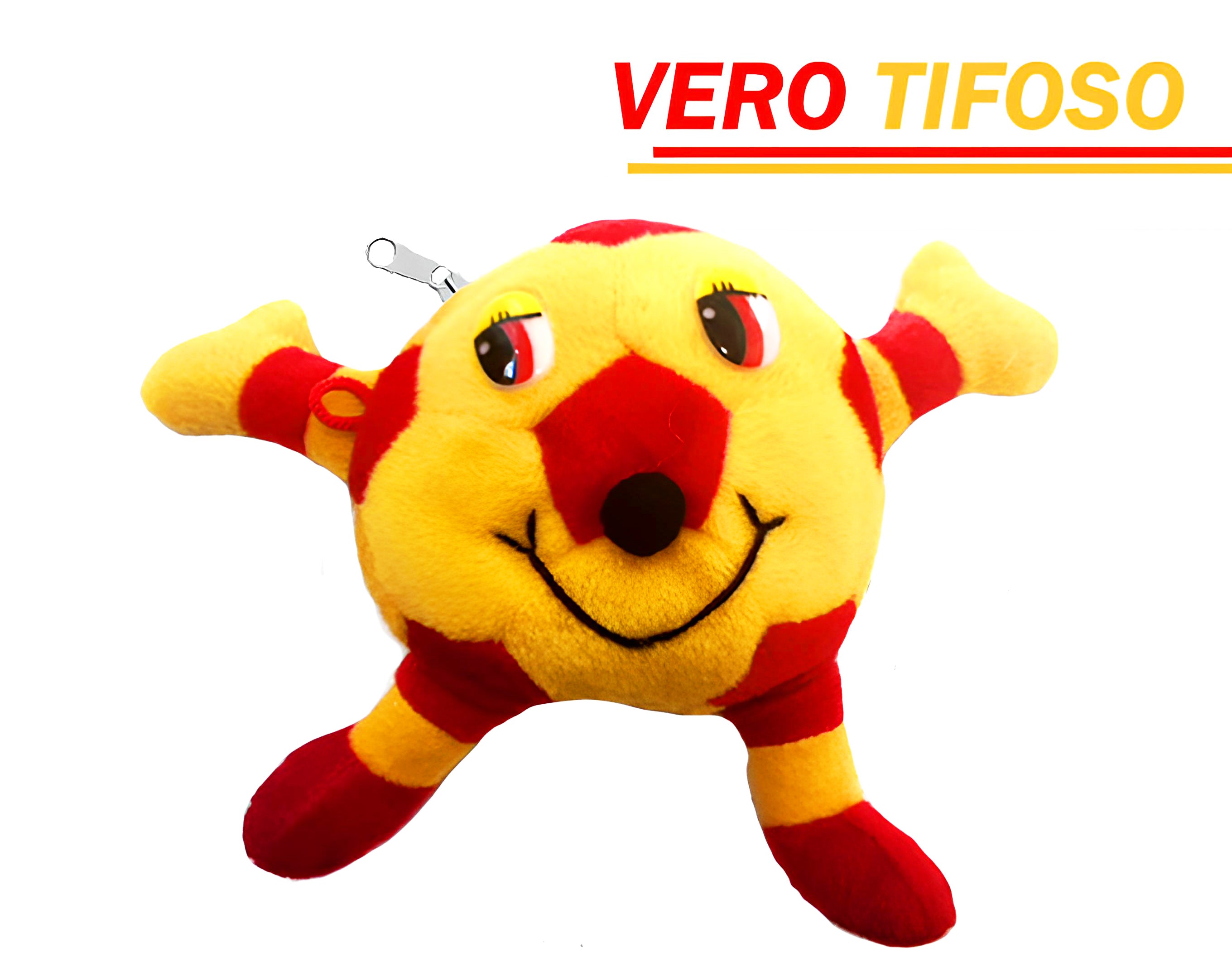 PELUCHE ZAINETTO VERO TIFOSO GIALLO ROSSO