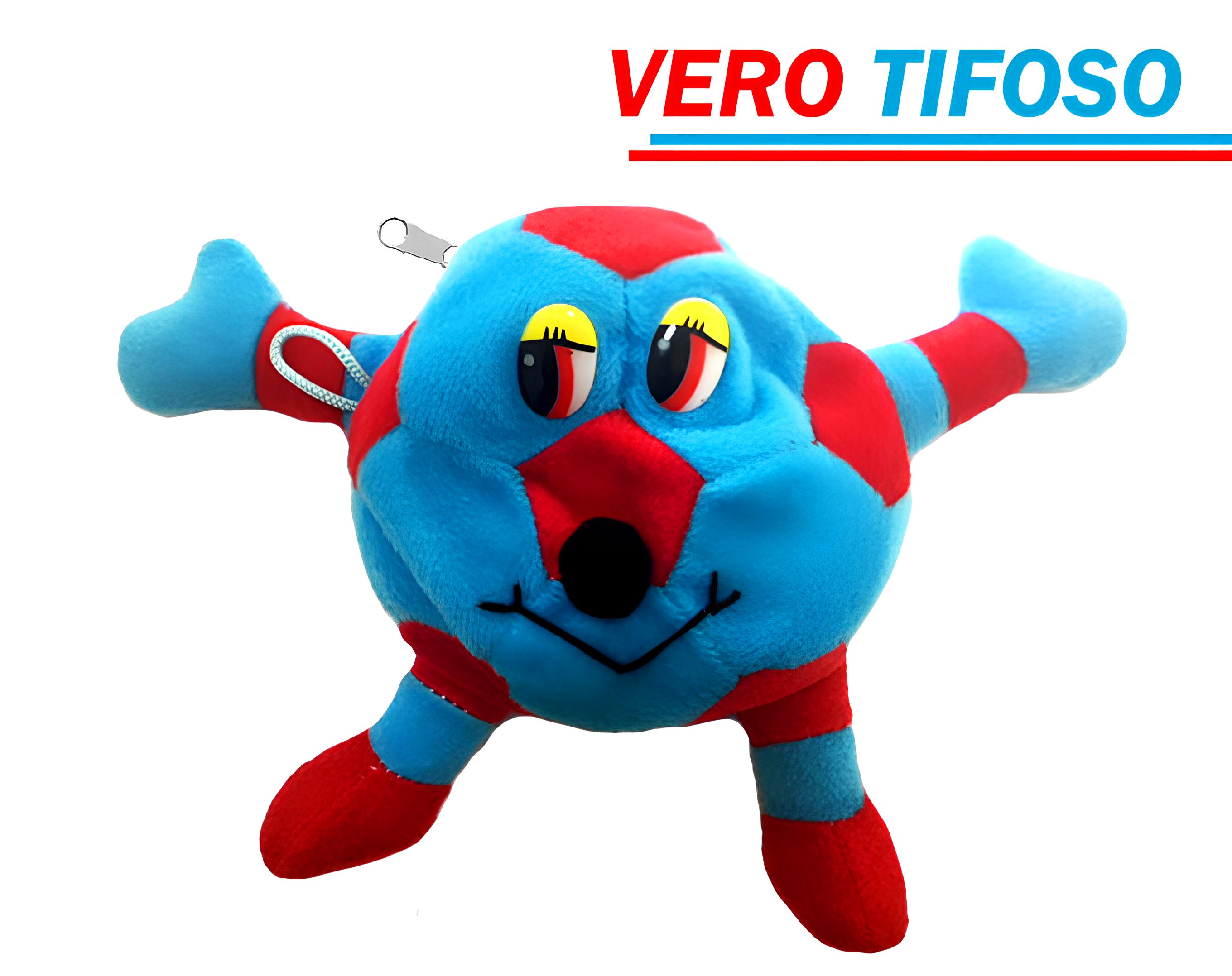 PELUCHE ZAINETTO VERO TIFOSO ROSSO BLU