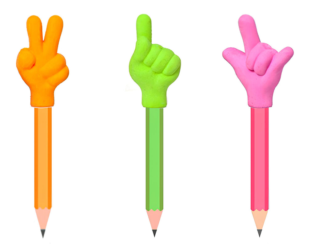 Matita mini con gomma copri matita a forma di mano | Sorpresa ideale per uova di pasqua bambini