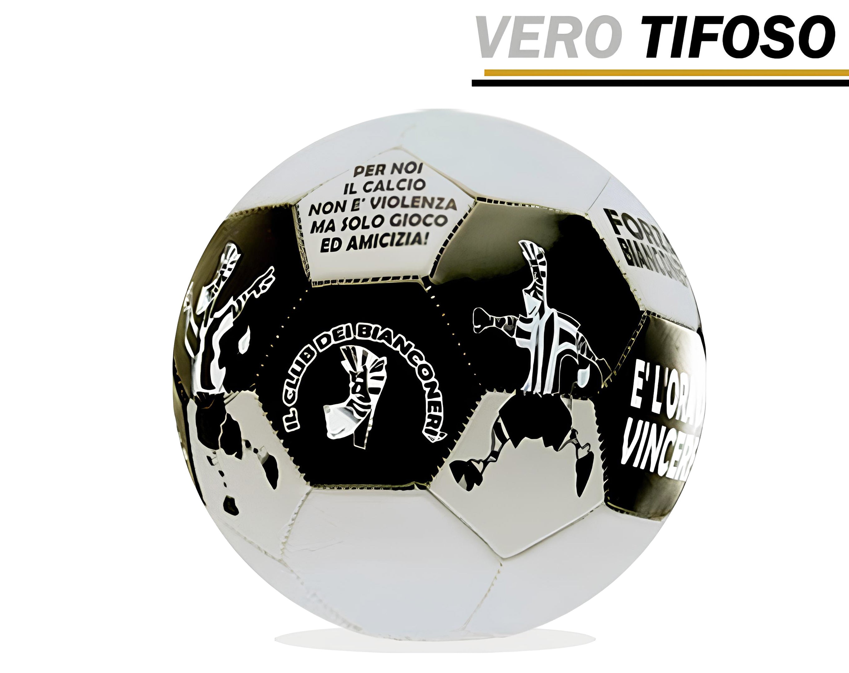 PALLONE CUOIO 25CM FORZA BIANCONERI