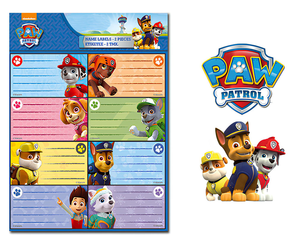 SET 16 ADESIVI SEGNANOME PAW PATROL