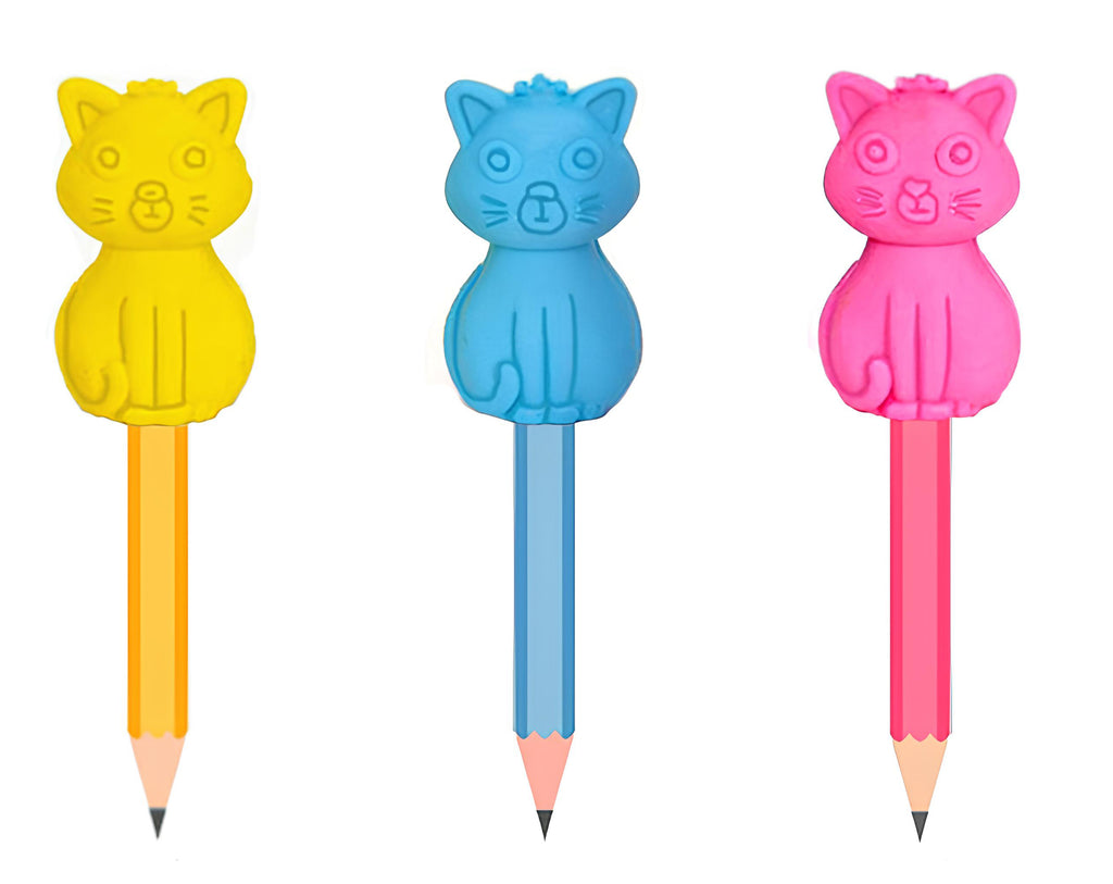 Matita mini con gomma copri matita a forma di gattino | Sorpresa ideale per uova di pasqua bambini