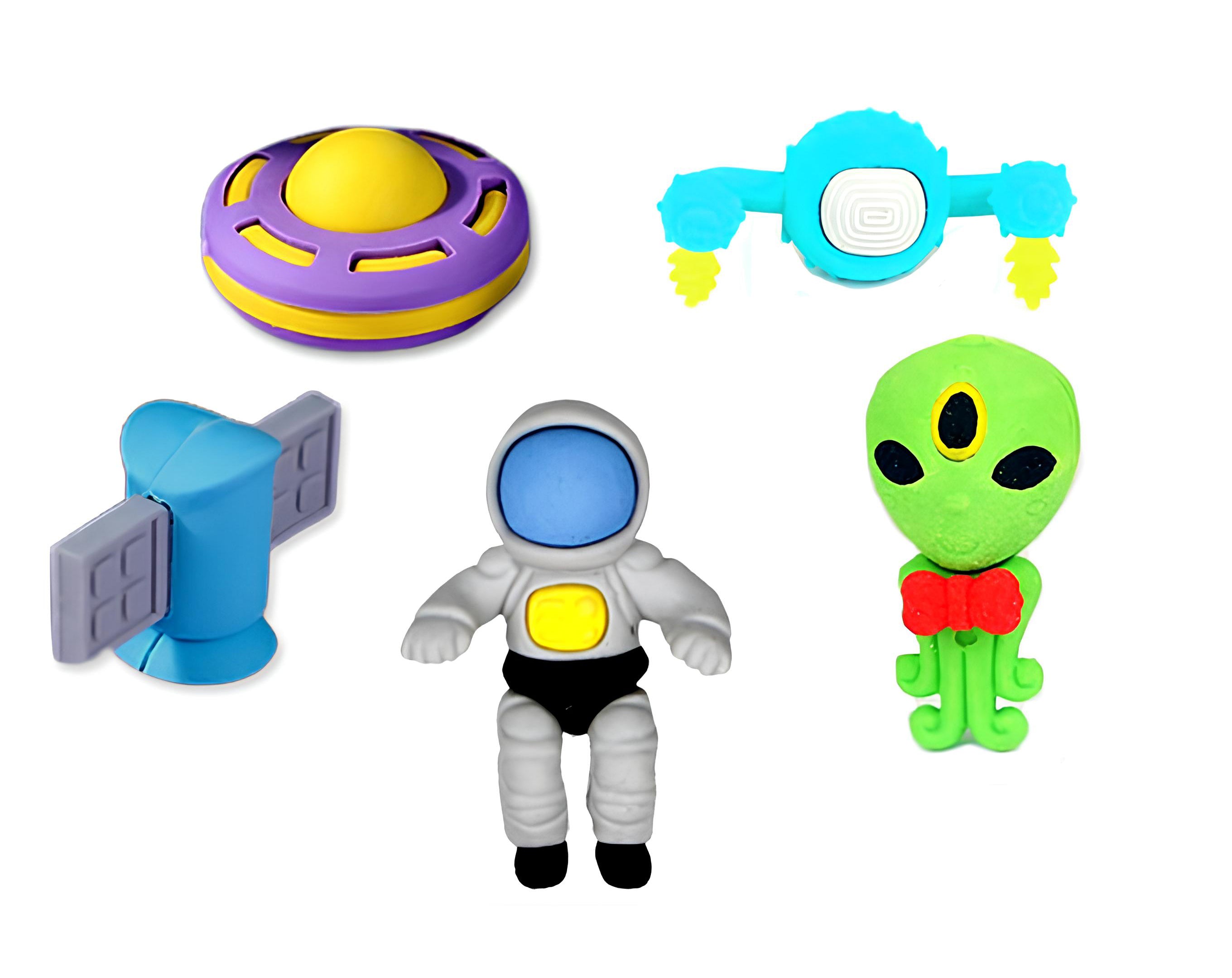 Gomma da cancellare a forma di soggetti spaziali | Sorpresa ideale per uova di pasqua bambini