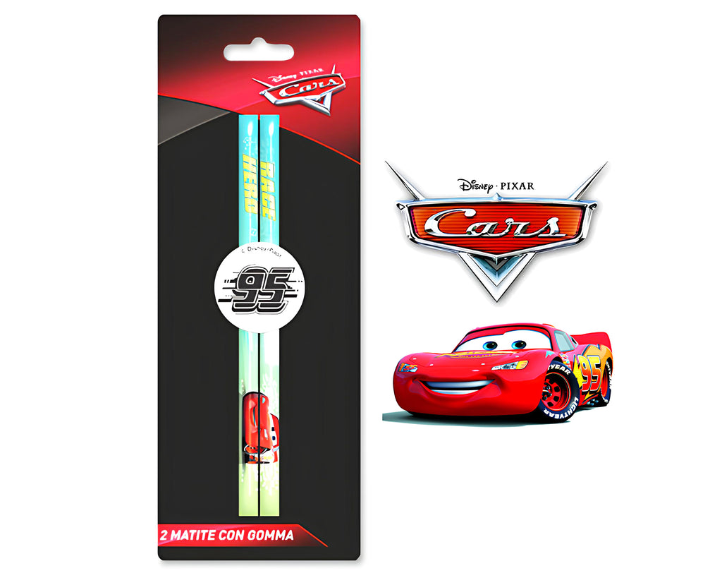 BLISTER 2 MATITE CON GOMMA CARS