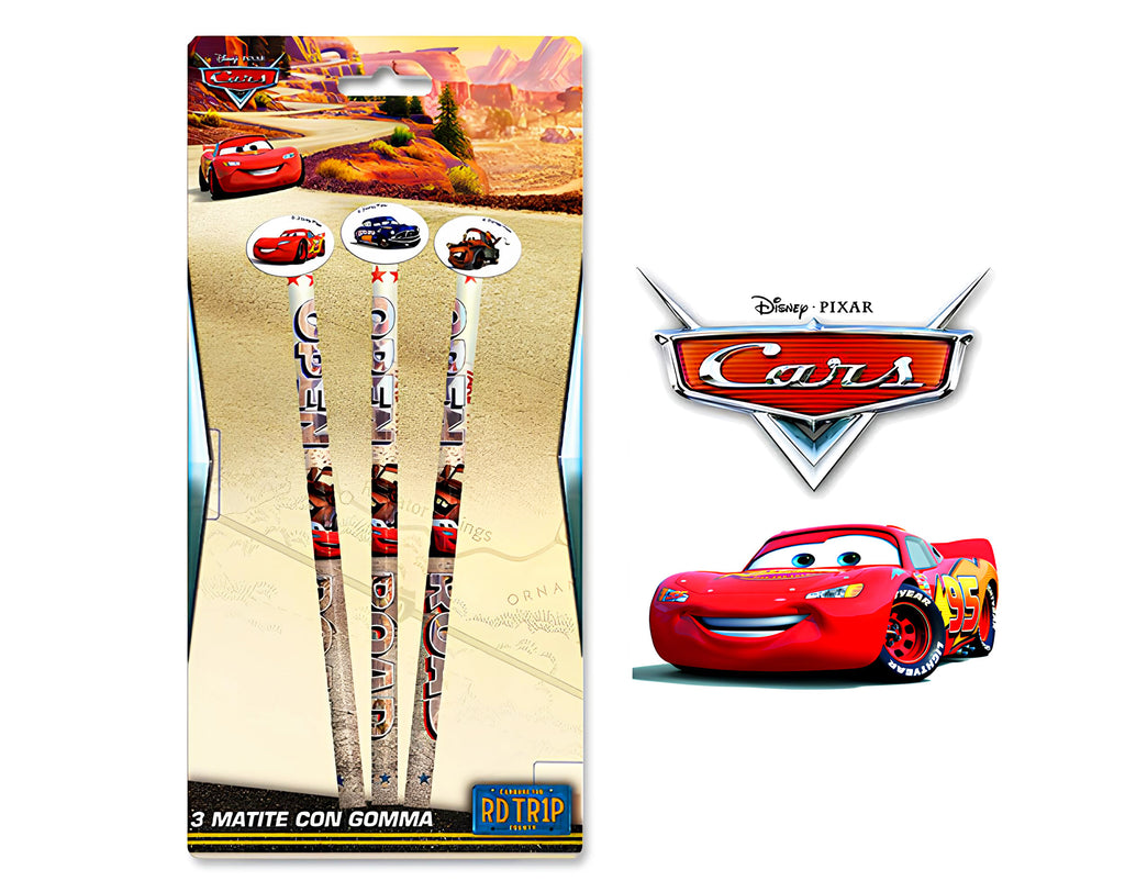 BLISTER 3 MATITE CON GOMMA CARS