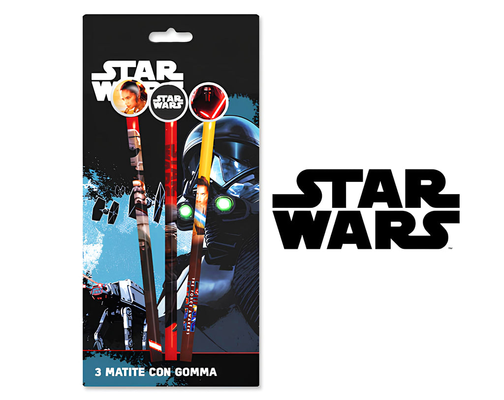 BLISTER 3 MATITE CON GOMMA STAR WARS