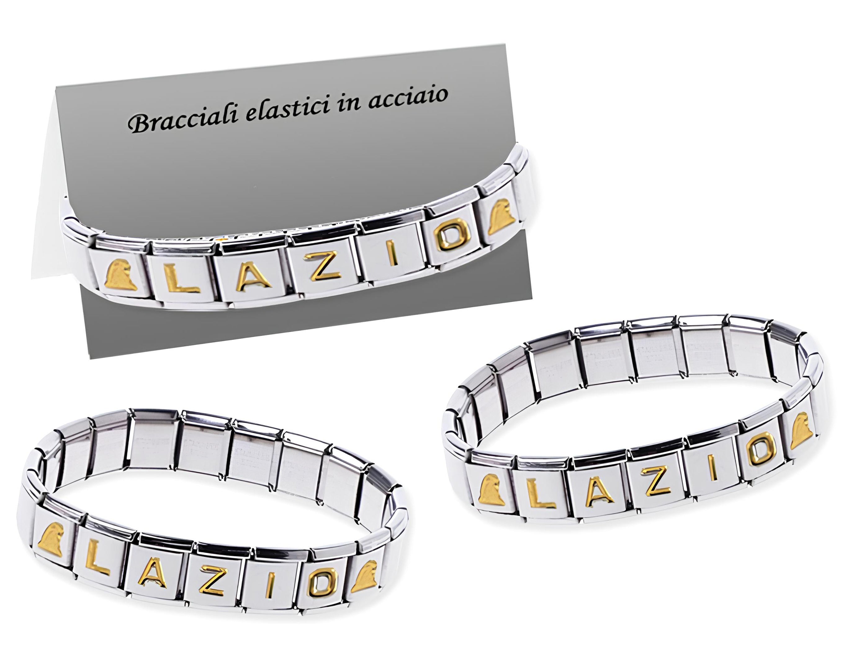 BRACCIALE MOLLA ACCIAIO LAZIO SU CARD