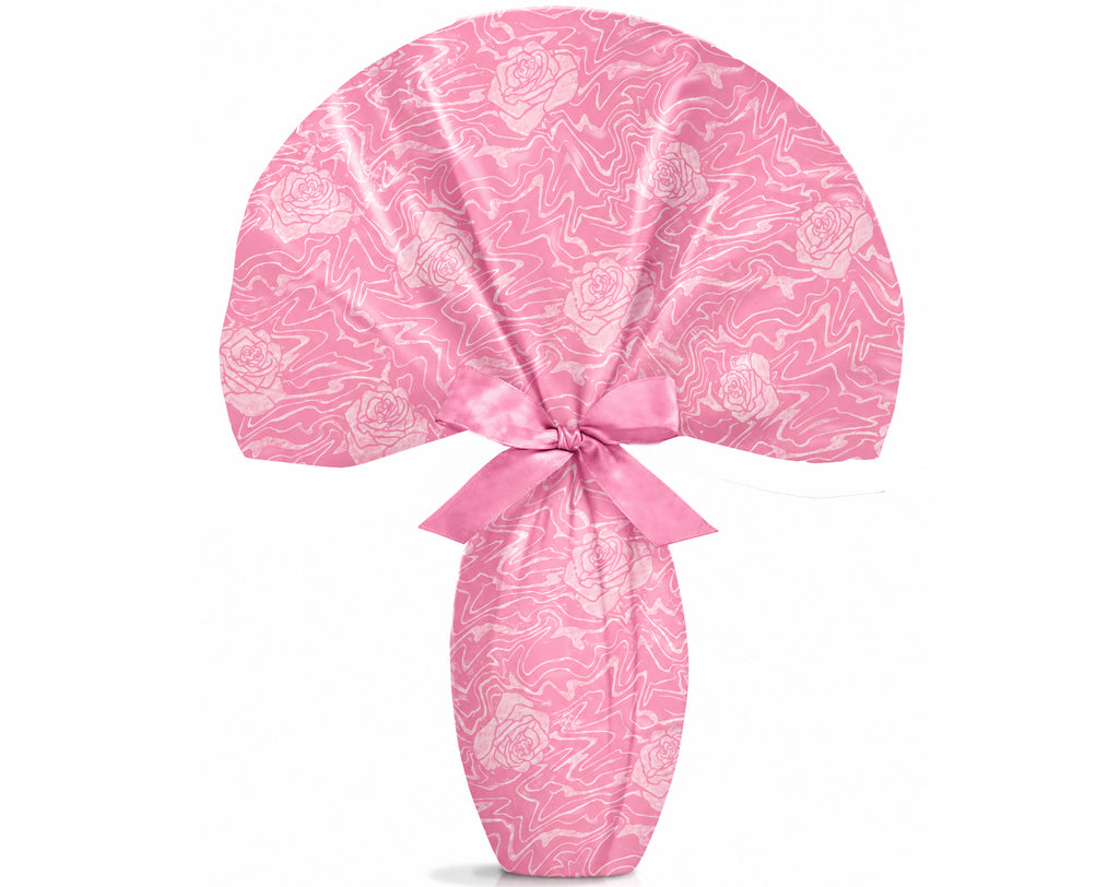 TISSU ROND HYPNOTIZE ROSE DRAGÉE - 100Cm