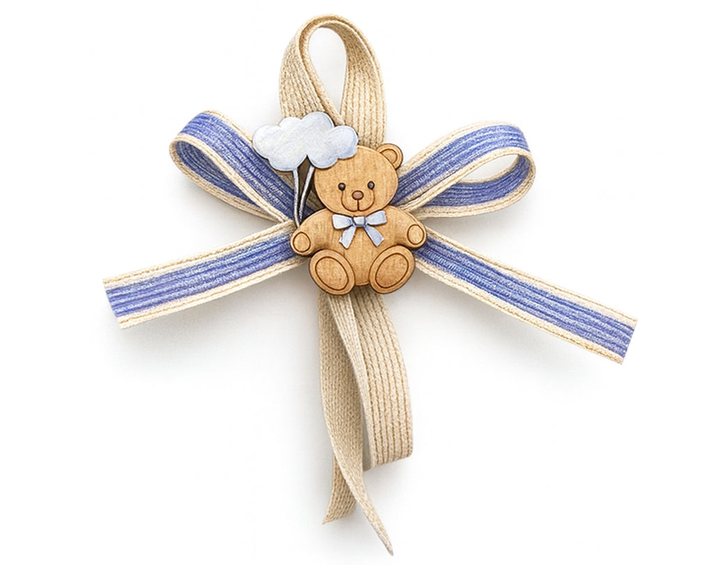 CALAMITA FIOCCO TEDDY AZZURRO | Sorpresa per uova di Pasqua