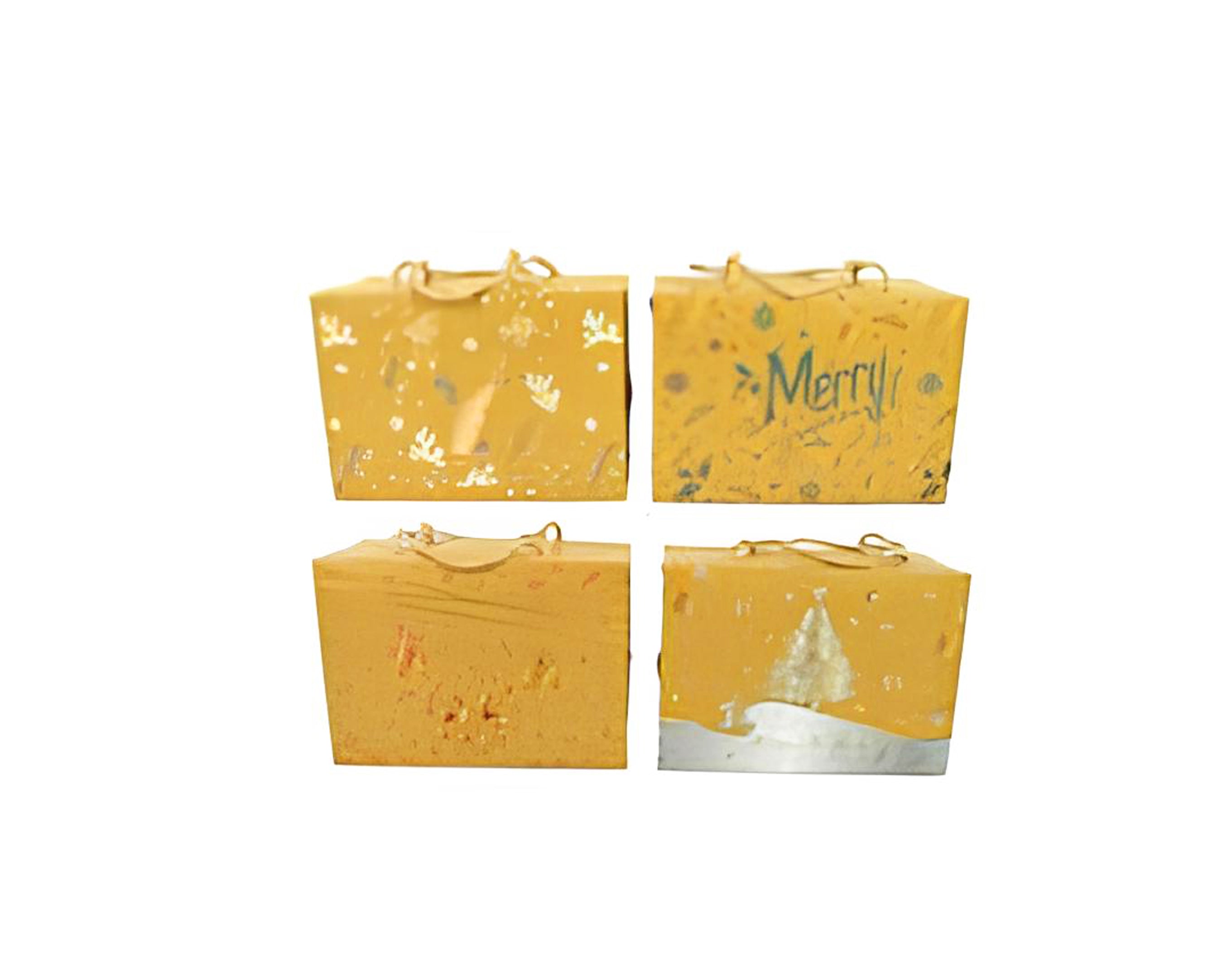 SCATOLA REGALO ORO 4 FANTASIE 27X20X13CM