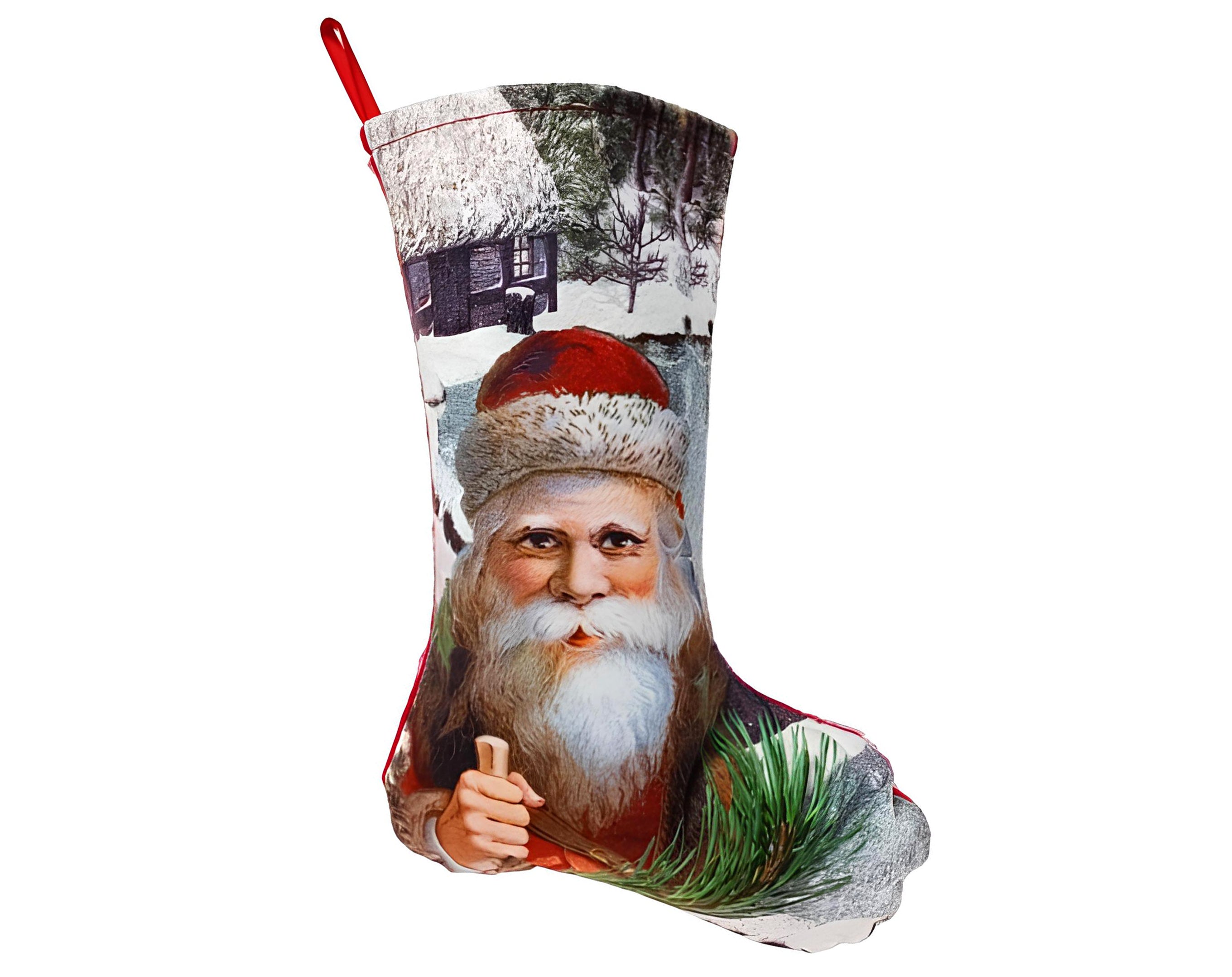 CALZA DI BABBO NATALE IN 4 FANTASIE ASSORTITE 36CM