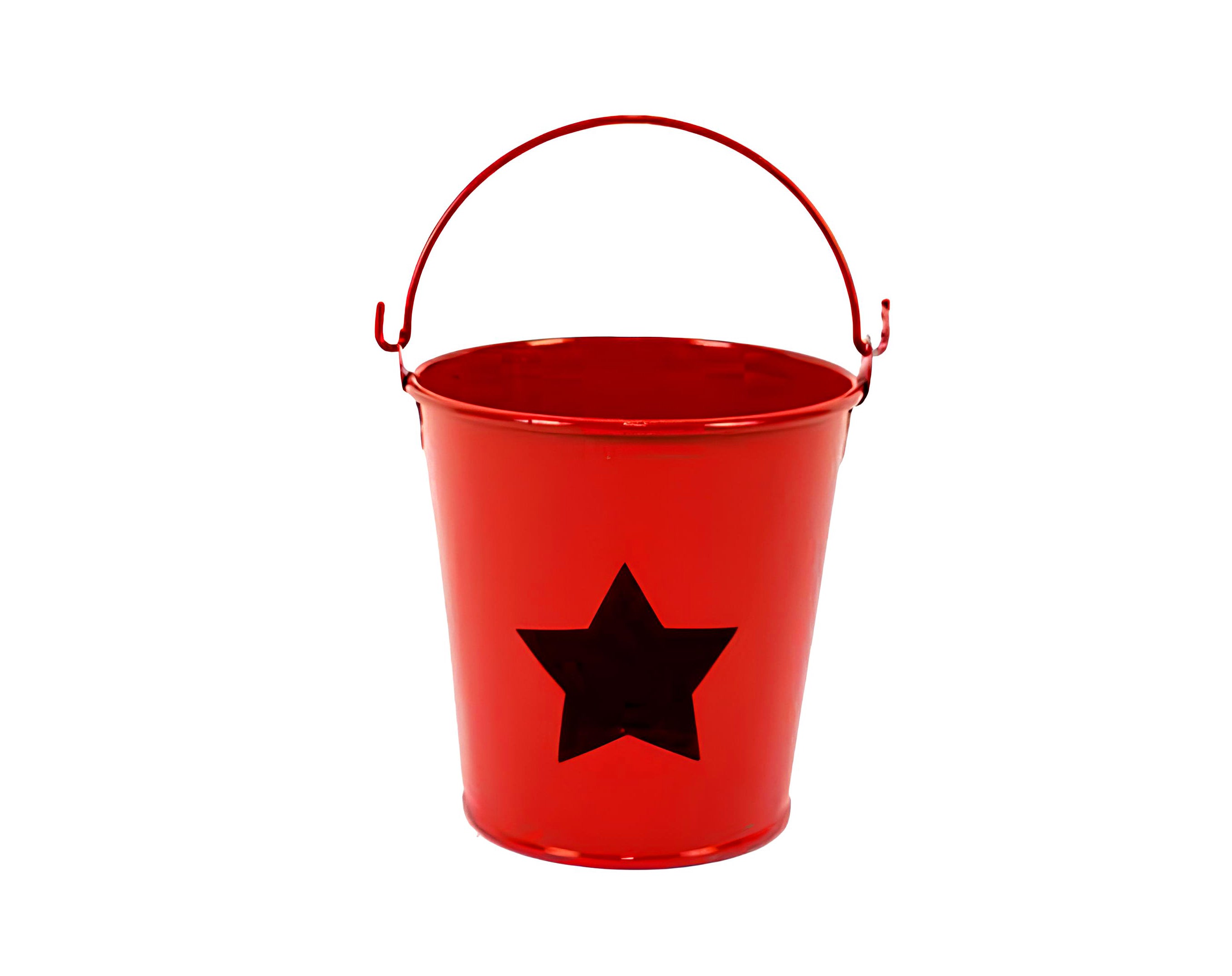 SECCHIO LATTA NATALIZIO ROSSO 4 FANTASIE 10CM