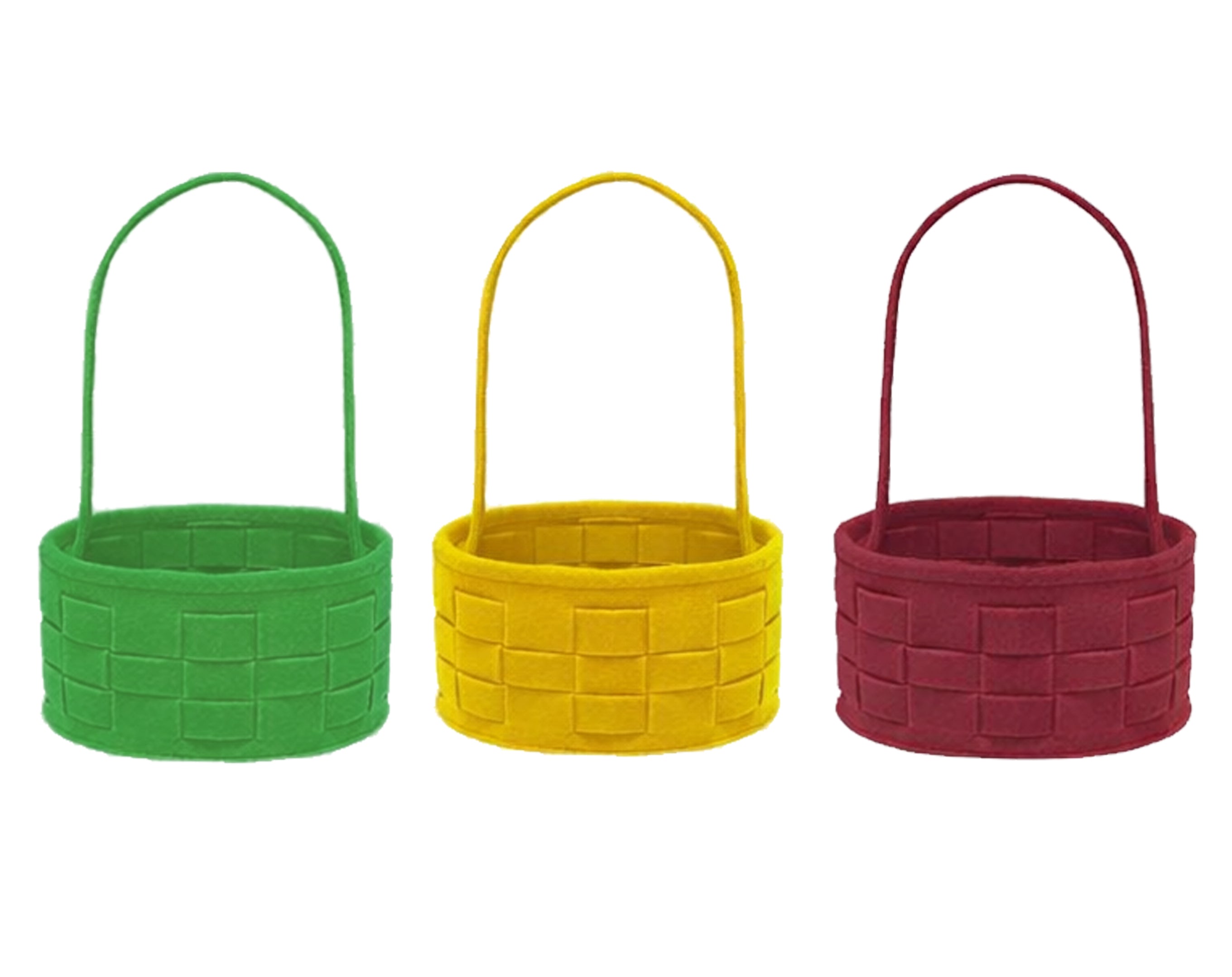 CESTA OVALADA CON ASA EN 4 COLORES | Envases para Confitería de Pascua