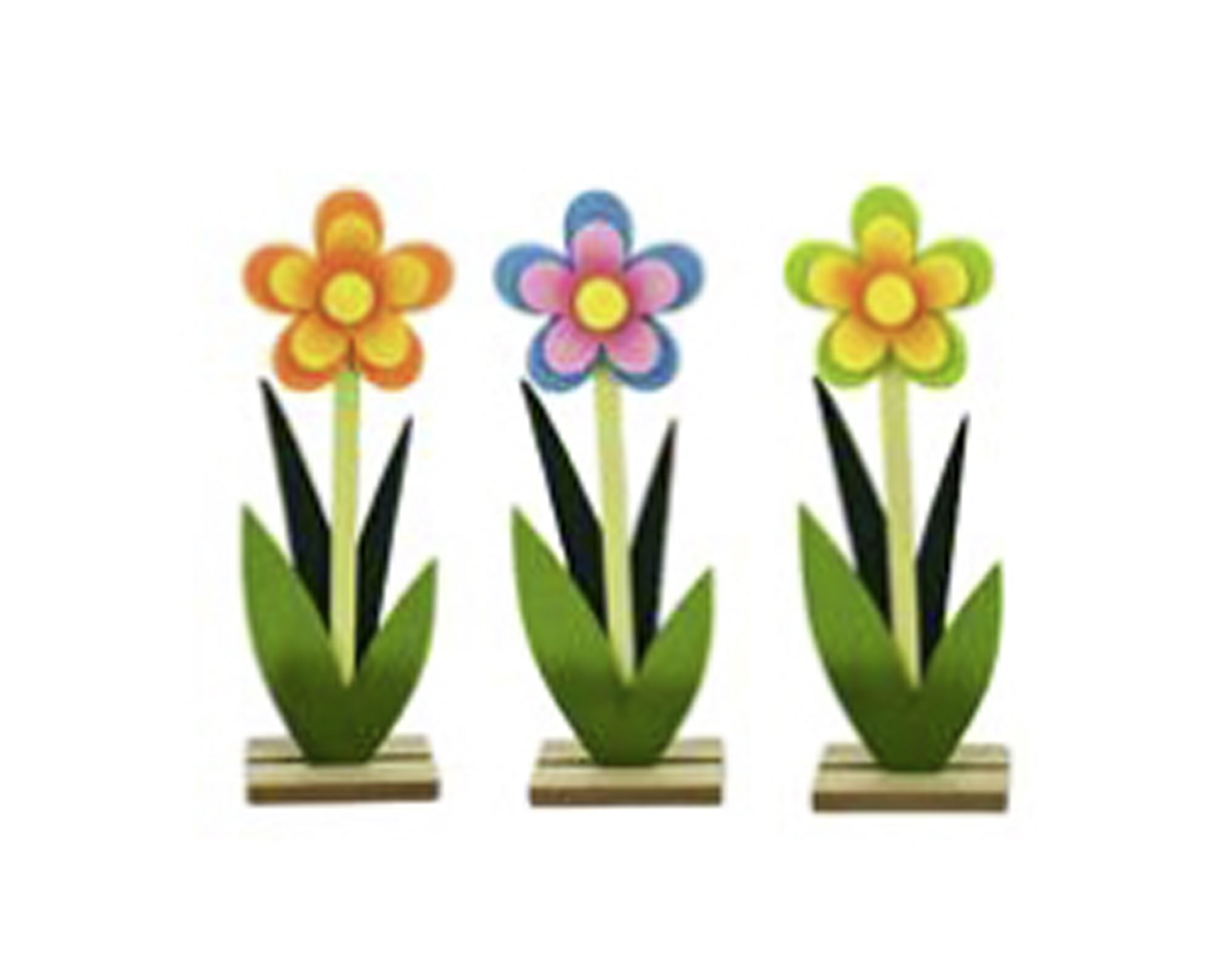 Flor de fieltro con base de madera, 31 cm | Decoraciones de Pascua