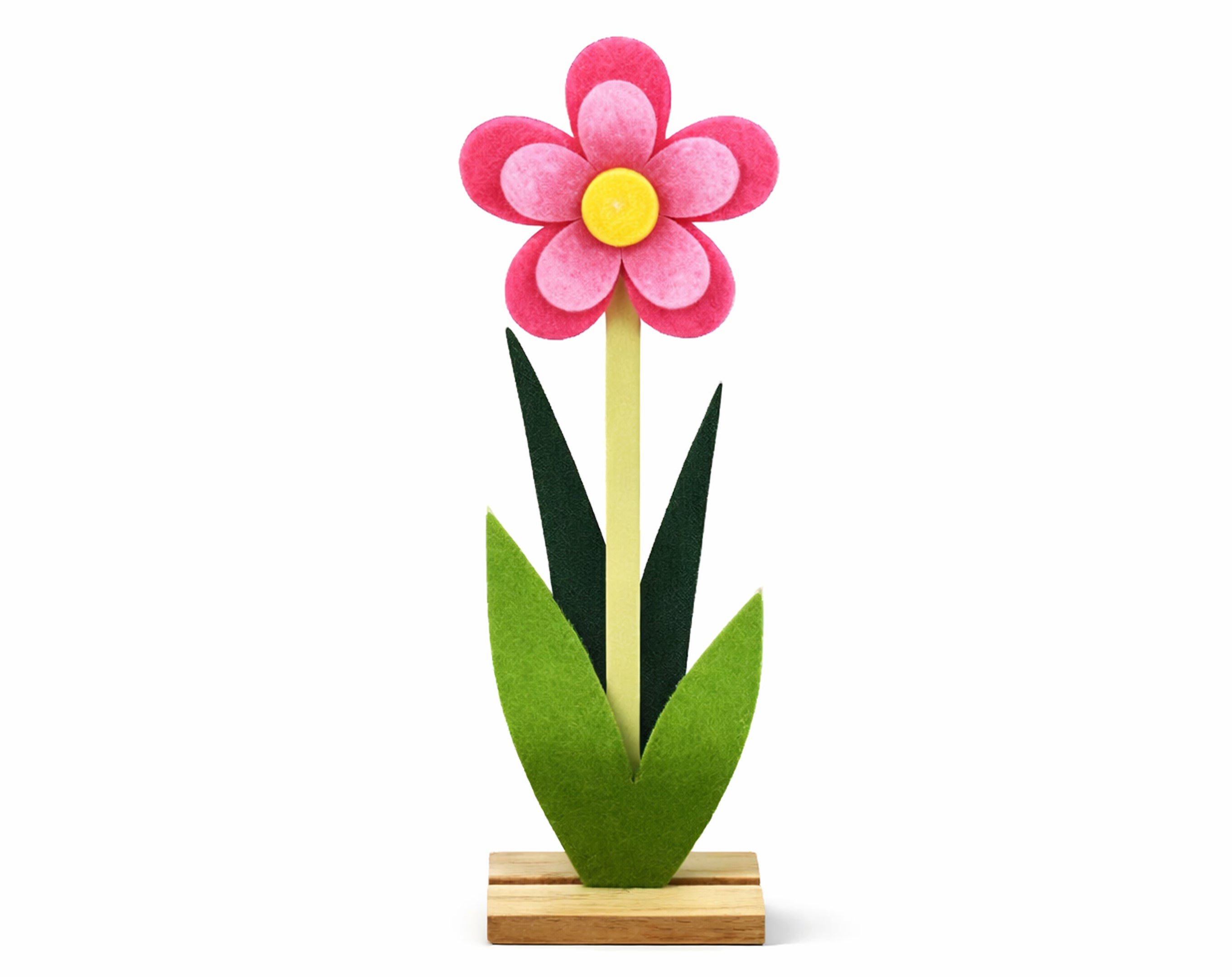 Flor de fieltro con base de madera, 41 cm | Decoraciones de Pascua