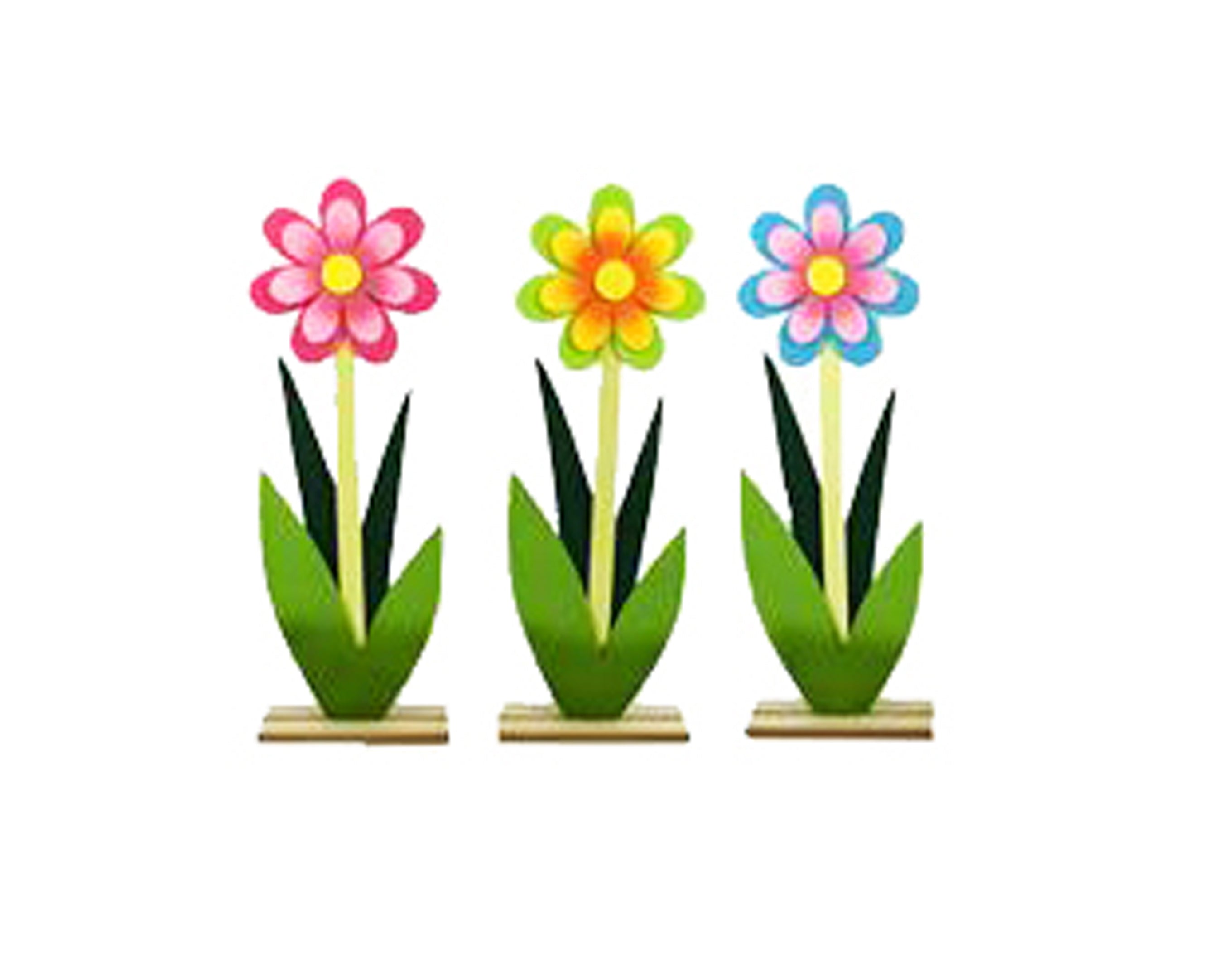 Flor de fieltro de 50 cm con base de madera | Decoraciones de Pascua