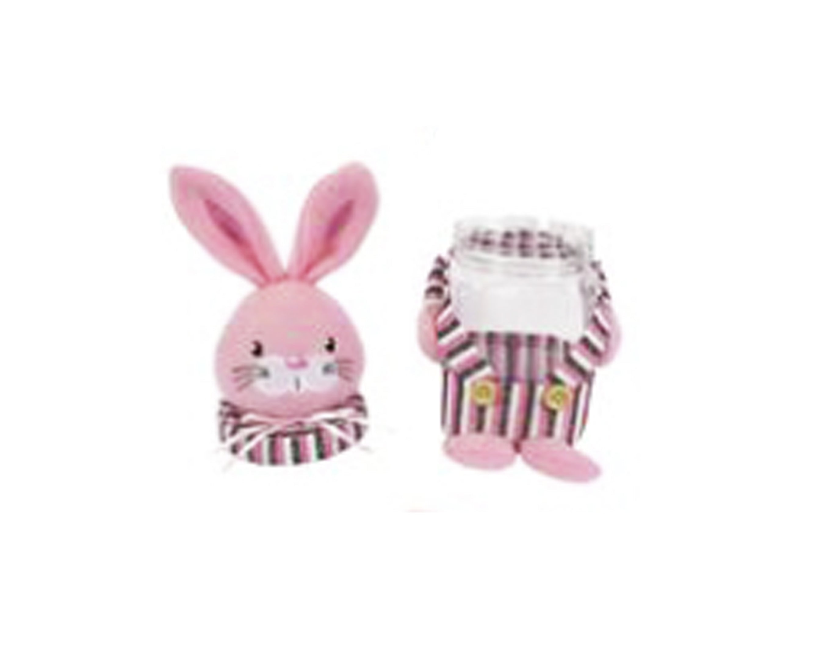 Tarro de plástico con forma de conejo bicolor | Envases para dulces de Pascua