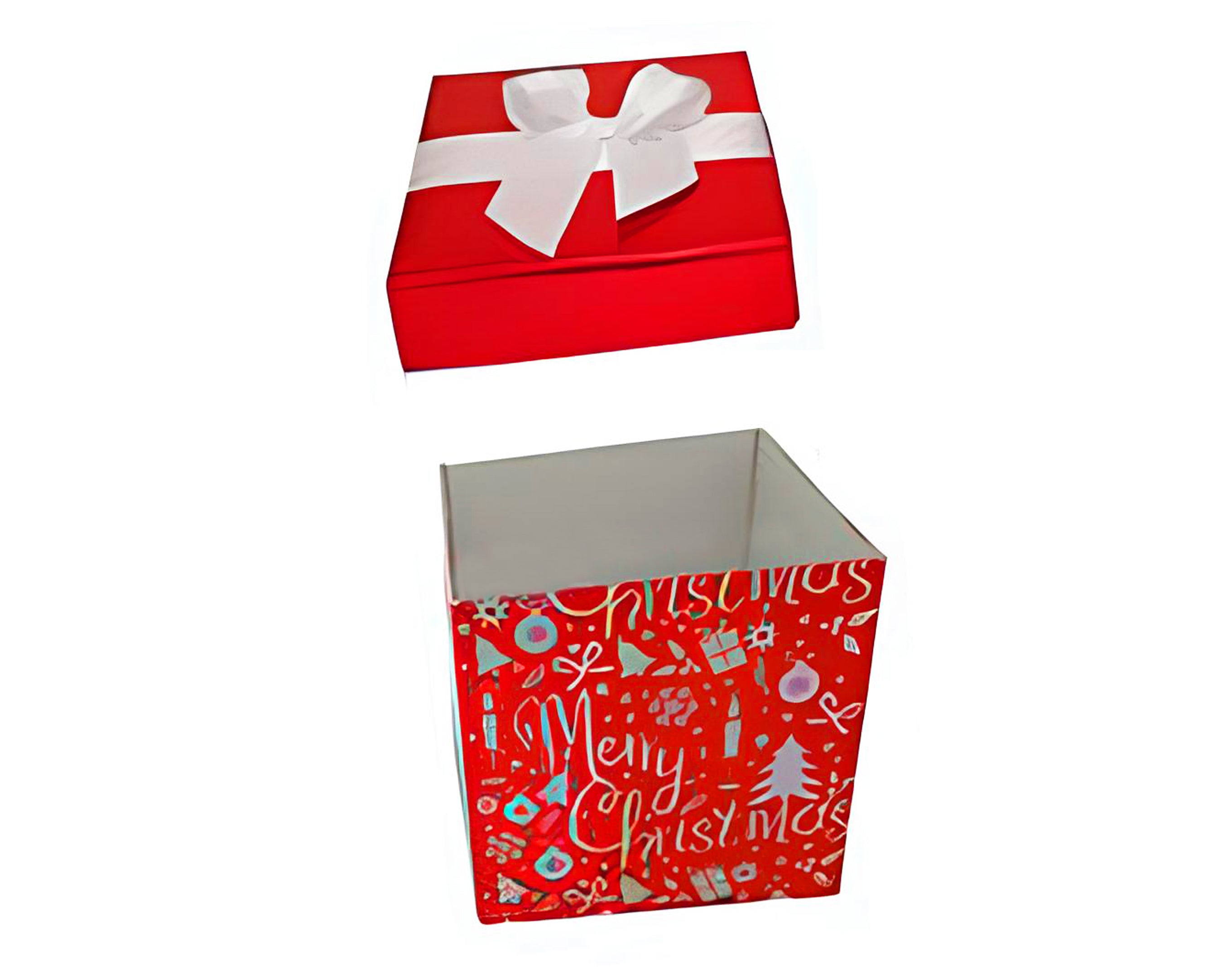 SCATOLA REGALO MERRY CHRISTMAS 25X25CM