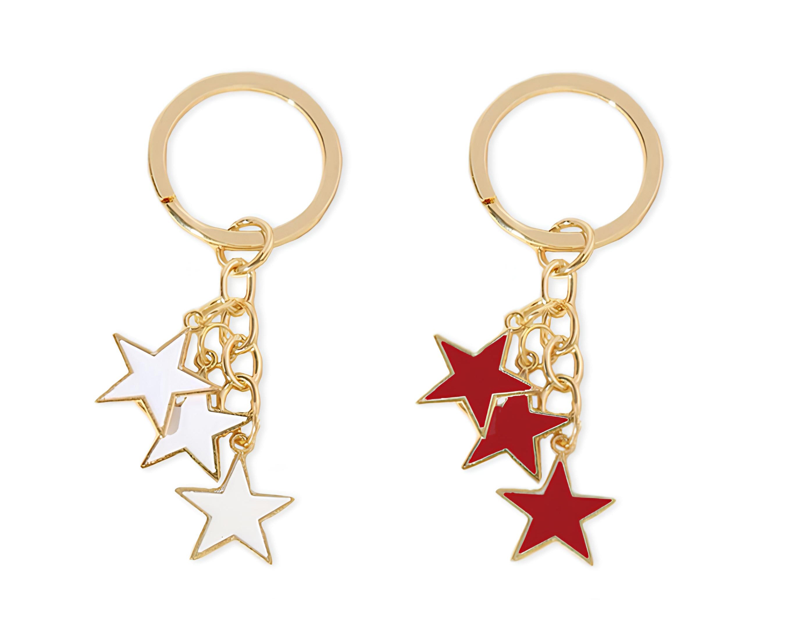 Llavero dorado de 3 estrellas | Sorpresa de huevo de Pascua