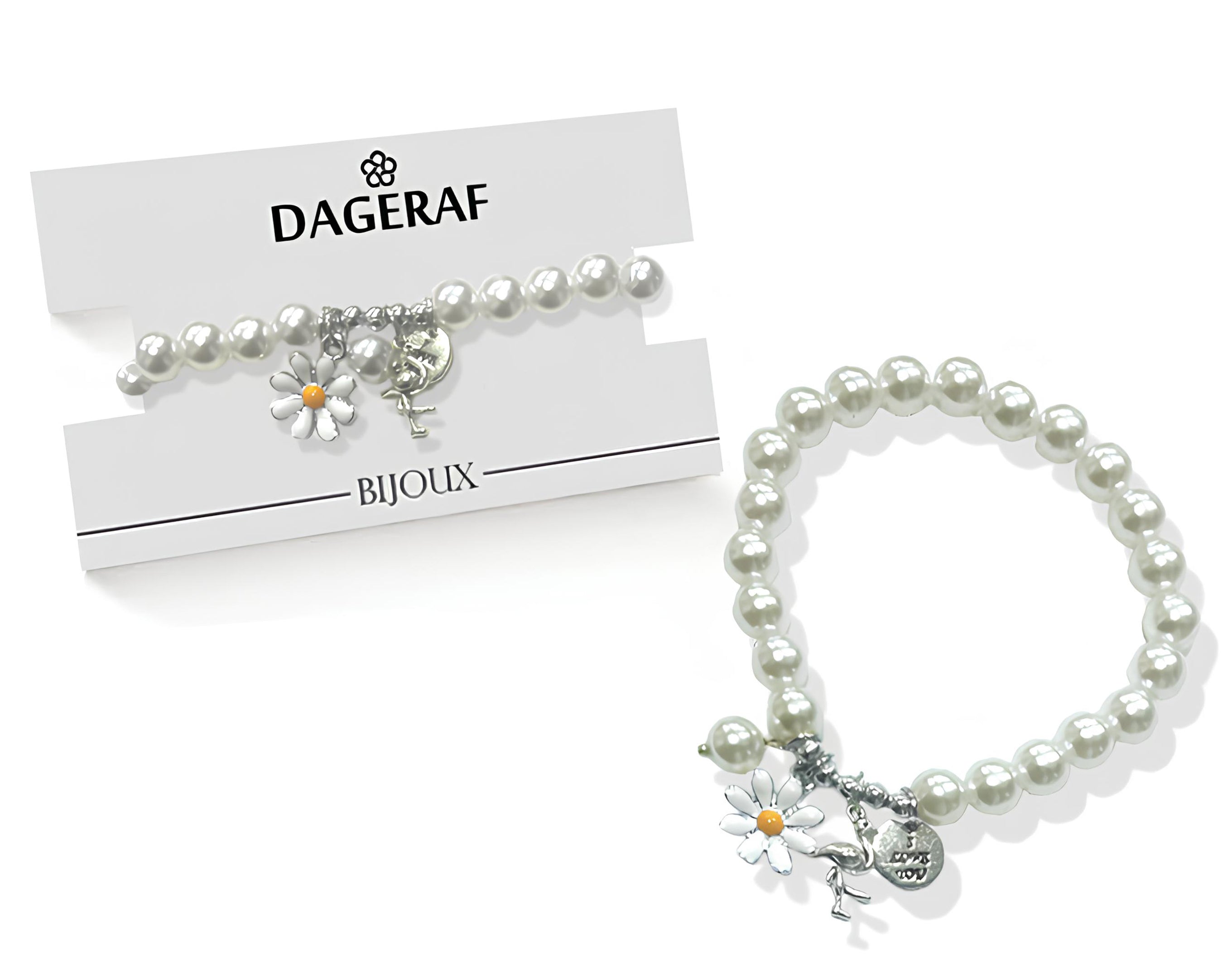 BRACCIALE PERLA CON MARGHERITA SU CARD