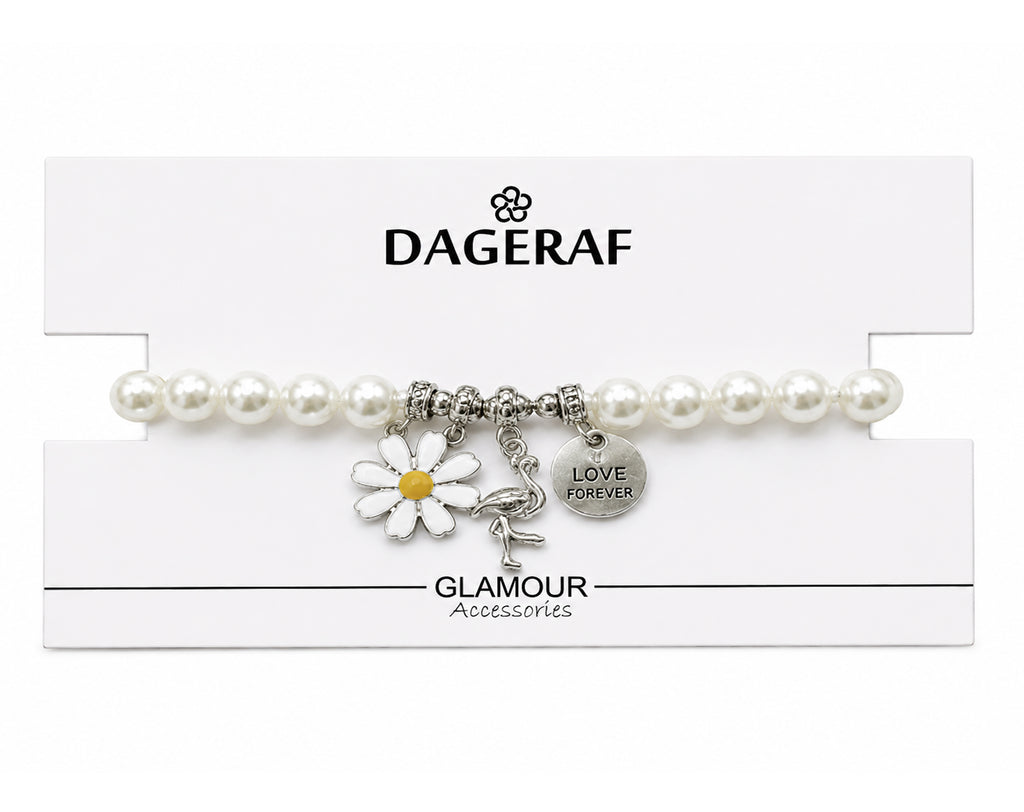 PULSERA DE PERLAS CON TARJETA DE MARGARITAS | Sorpresa perfecta para huevos de Pascua