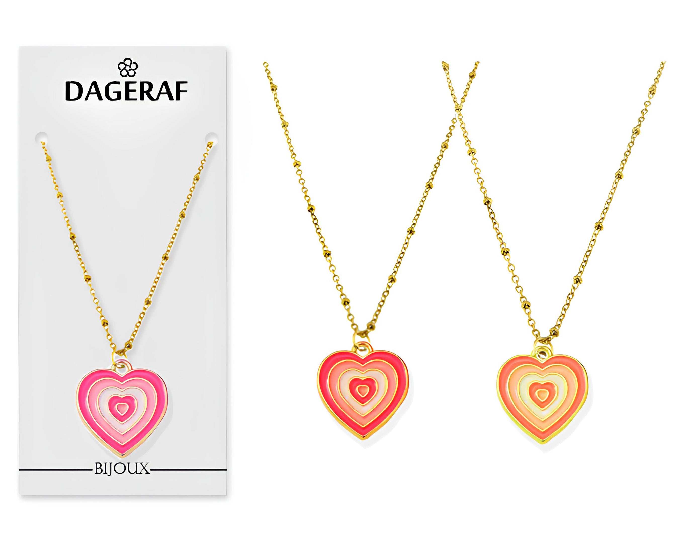 COLLANA CON CIONDOLO CUORE SMALTATO SU CARD