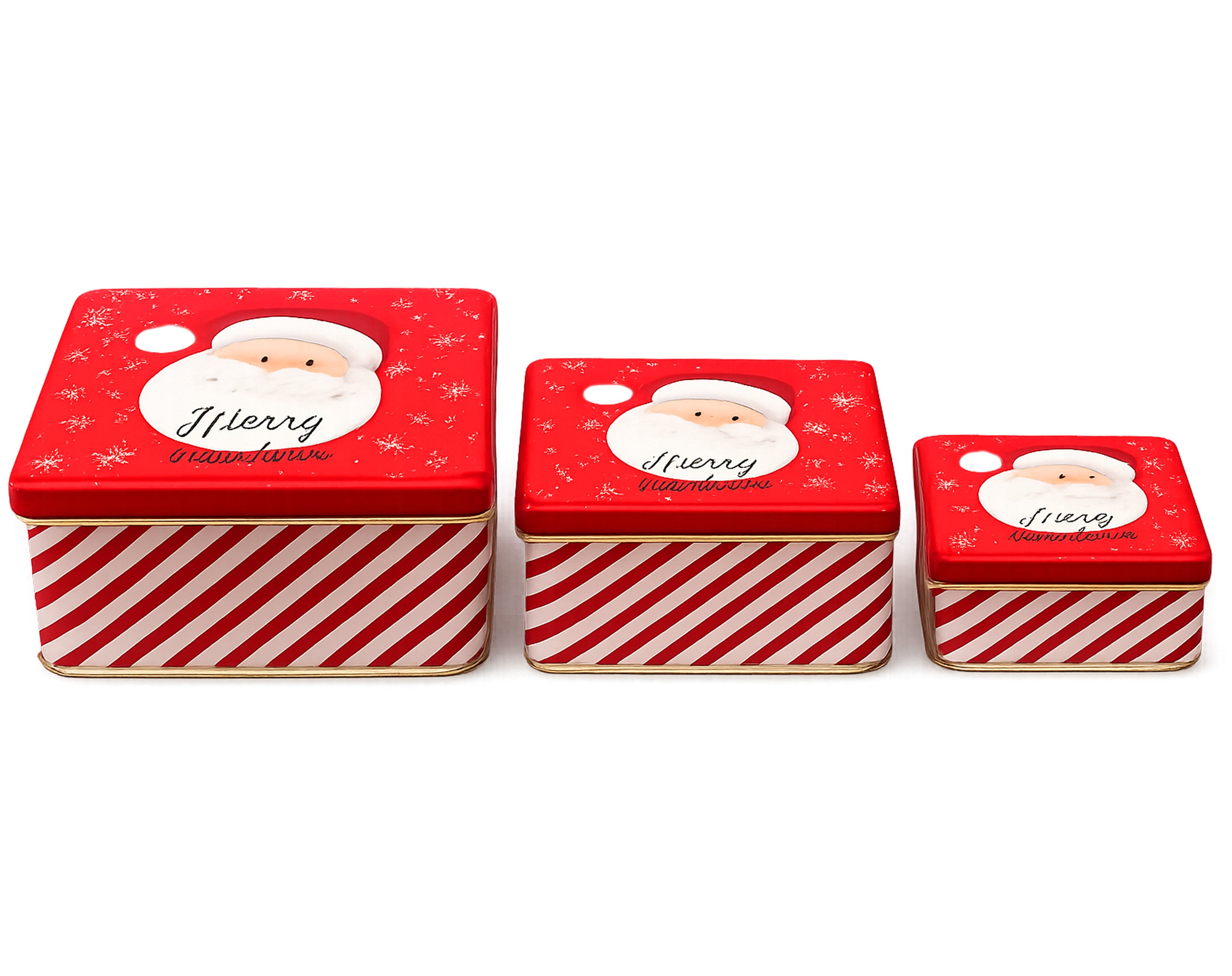 SET 3 SCATOLE RETTANGOLARI IN LATTA NATALIZIE